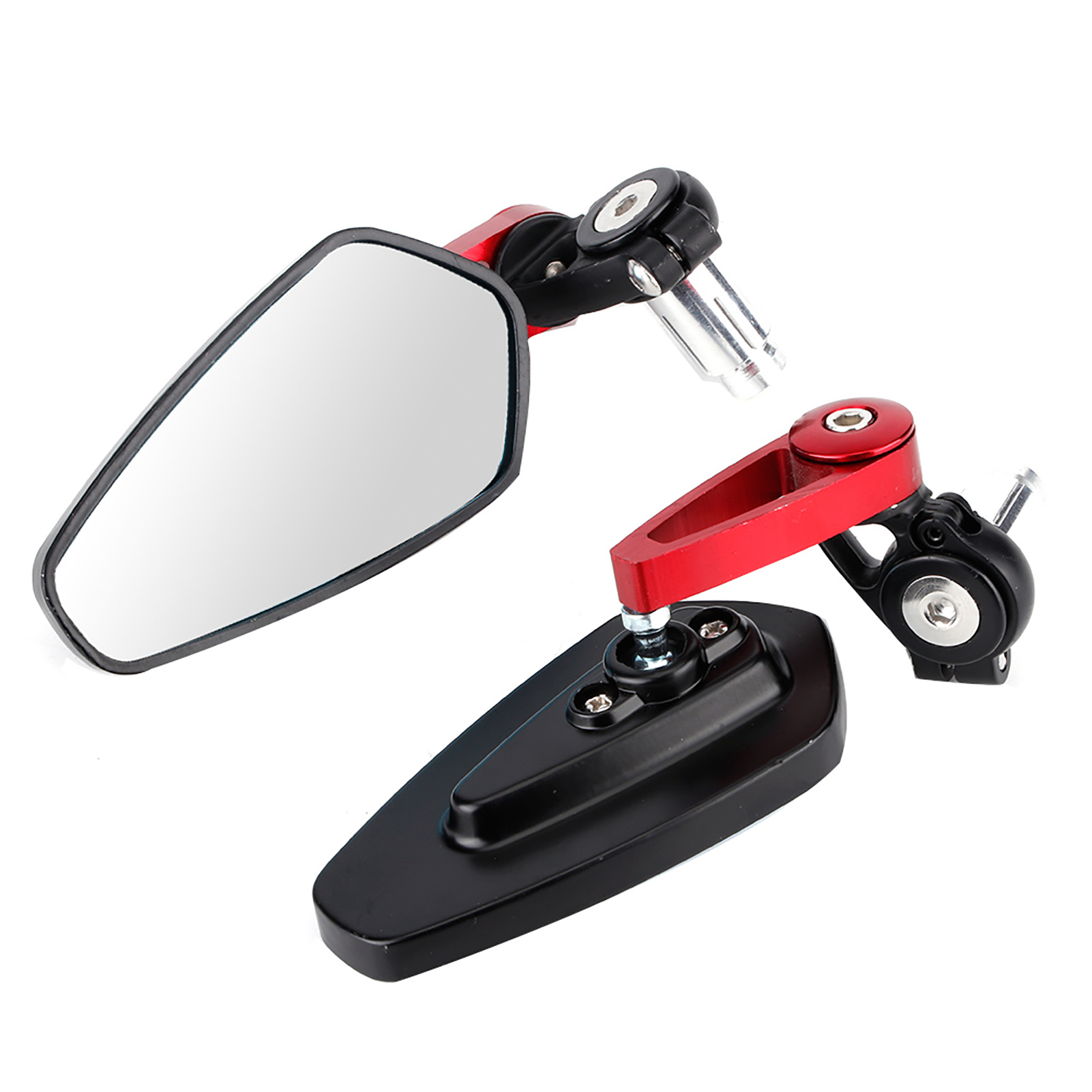 2 Stück Motorrad Cnc Griff Aluminium Plane Rückspiegel Seitenreflektor Zubehör Rot