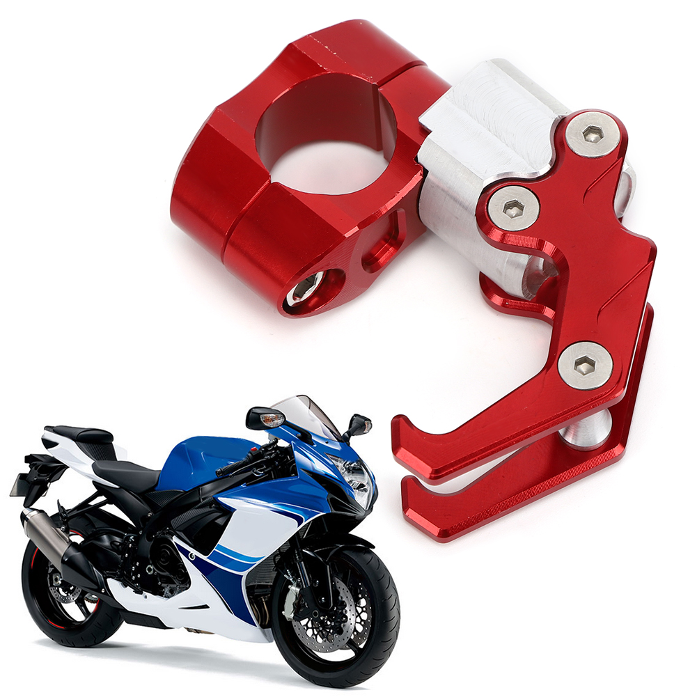 Universal-motorradhelmhaken 22 Mm (0,9 Zoll) Lenkerhalterung Aus Aluminiumlegierung, Gepäcktaschenaufhänger, Rot