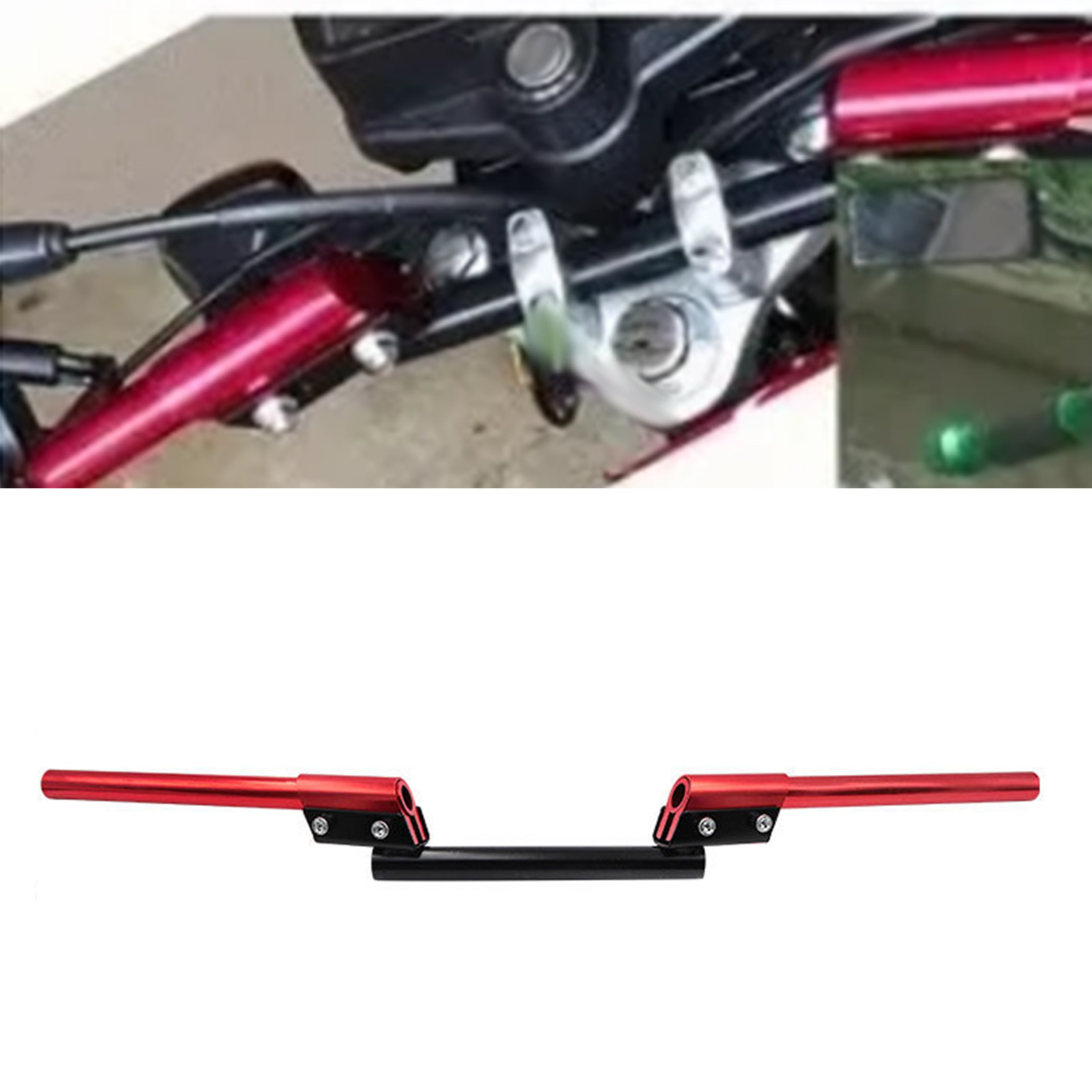 Motorradlenker, Aluminiumlegierung, Einfacher Austausch, Motorrad-tuning-zubehör, Rot, 7/8 Zoll