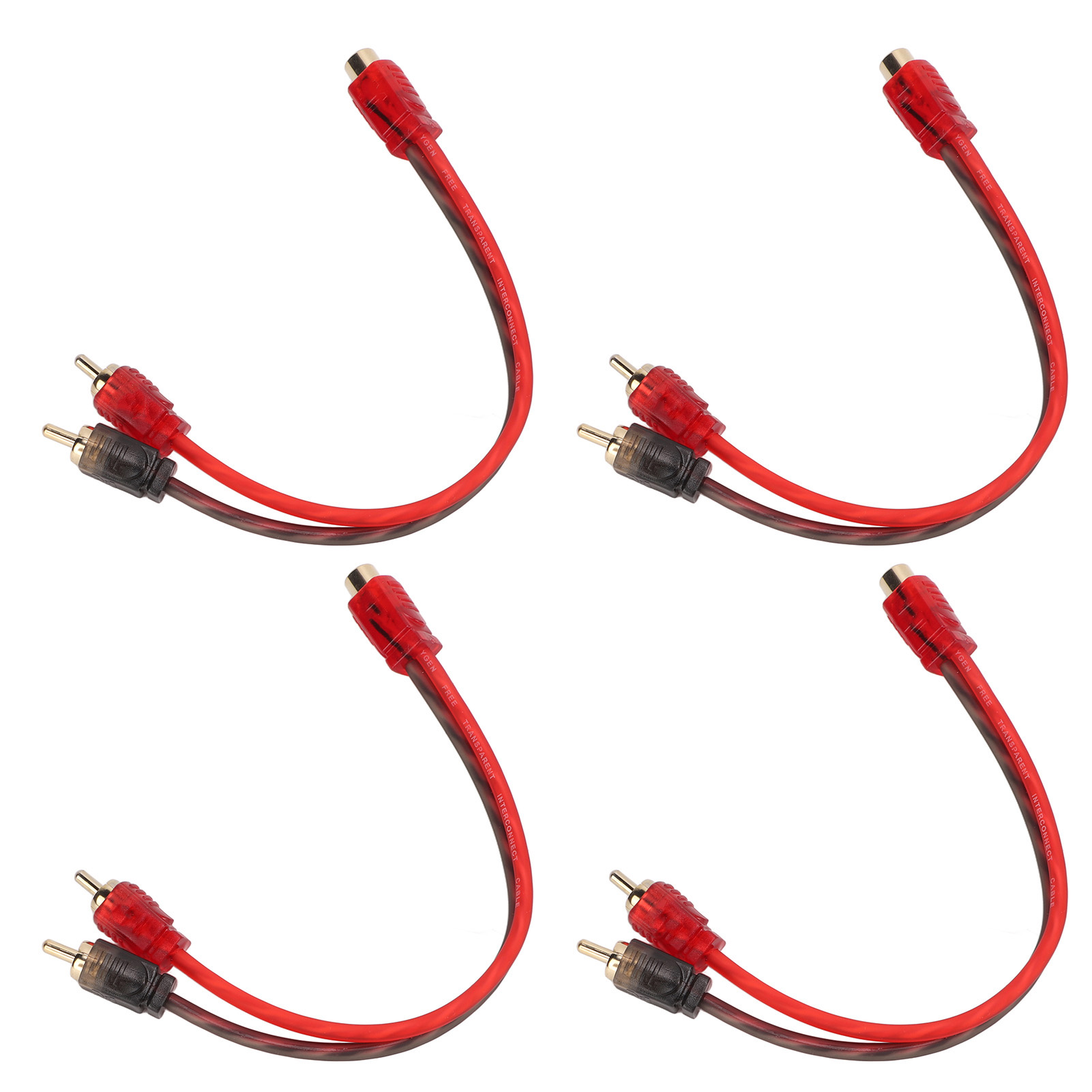 Rca-y-audiokabeladapter, 1 Buchse Auf 2 Stecker, 20 Cm, 4 Stück, Für Geräte Mit 3,5-mm-klinkenstecker, Lautsprecheranschluss