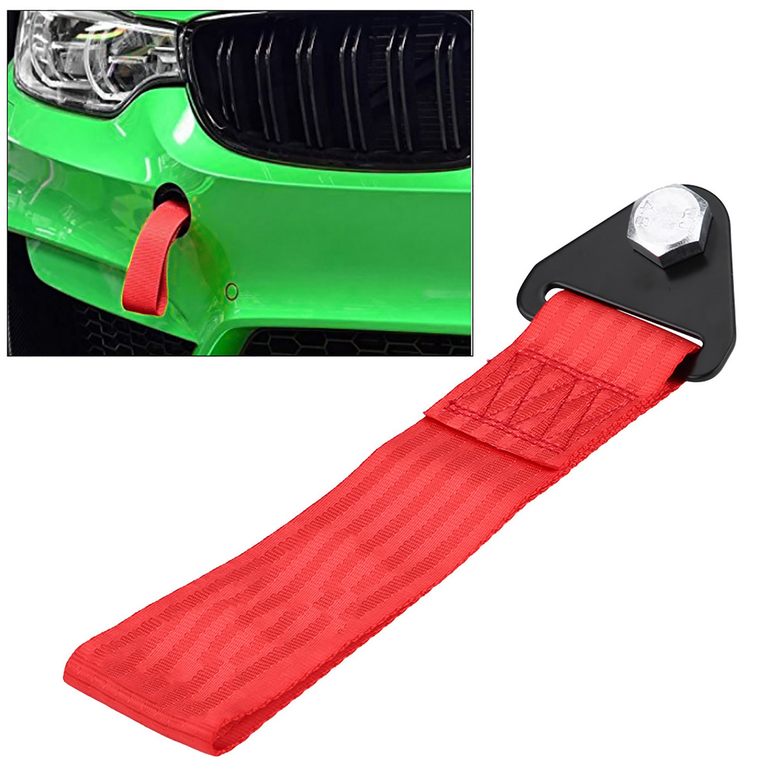 Hochfester Universal-abschleppgurt Für Rennwagen, Abschleppseil Für Vorne/hinten, Pannenhaken, Rot