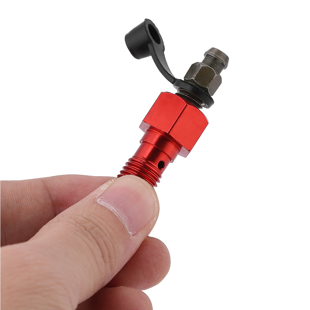 Entlüftungsschraube M10x1,25 Mm Für Motorradbremssattel, Hohlschraube Mit Roter Staubkappe, Bremssattel- Und Zylinderschraubensatz