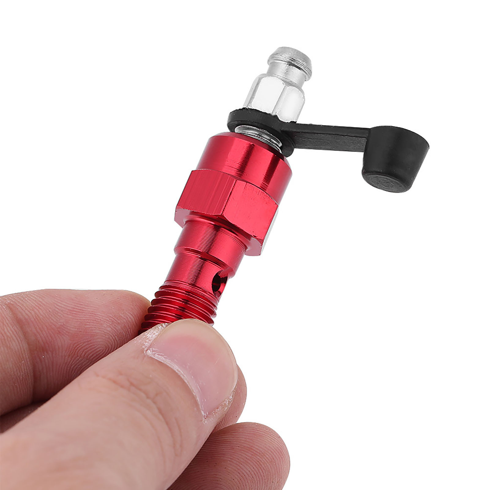 Entlüftungsschraube Für Hauptbremszylinder Am Motorrad (m10x1,25 Mm), Hohlschraube, Rote Staubkappe, Motorradbremsschraubensatz.