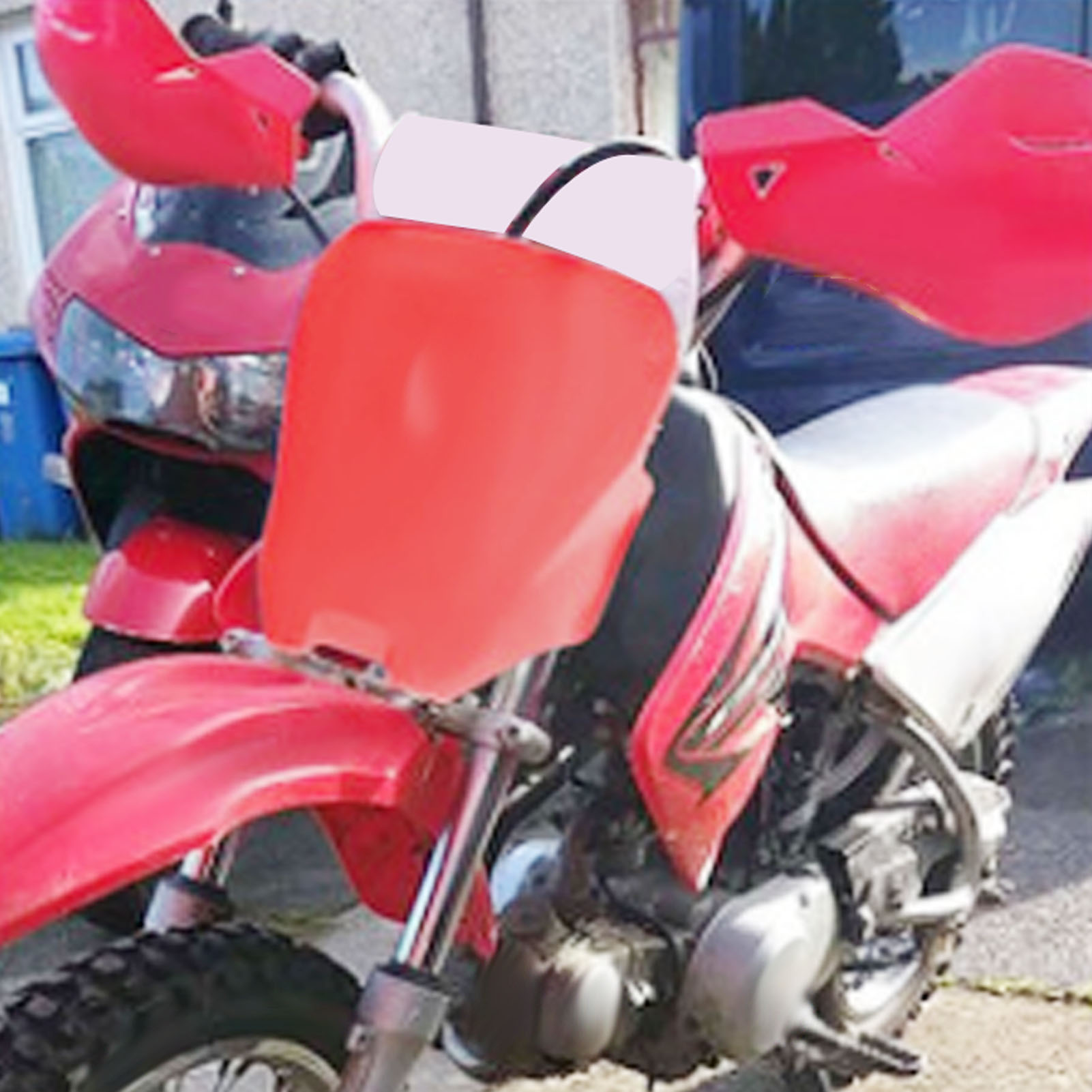 Robustes, Leistungsstarkes Rotes Kunststoff-motorradnummernschild Für Die Frontpartie, Passend Für Crf70, Langlebig, Stoßfest, Offroad-zubehör