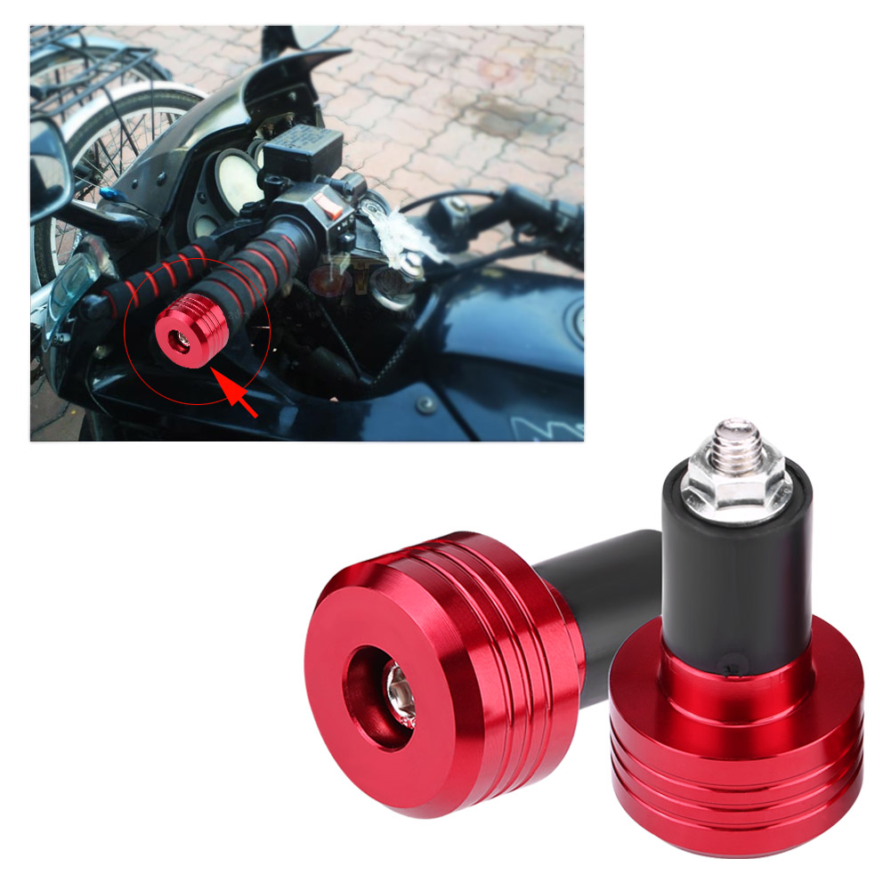 Universelle 22-mm-motorradgriffe Aus Aluminium, Rote, Beschwerte Lenkerenden, Ein Paar Griffenden Für Balance Und Stabilität.