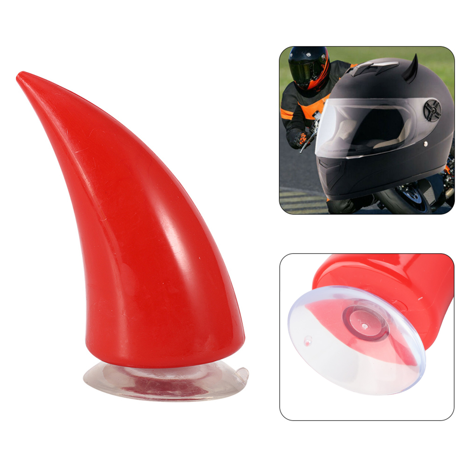 Motorradhelm Teufelshorn Mit Saugnapf-dekoration, Rot