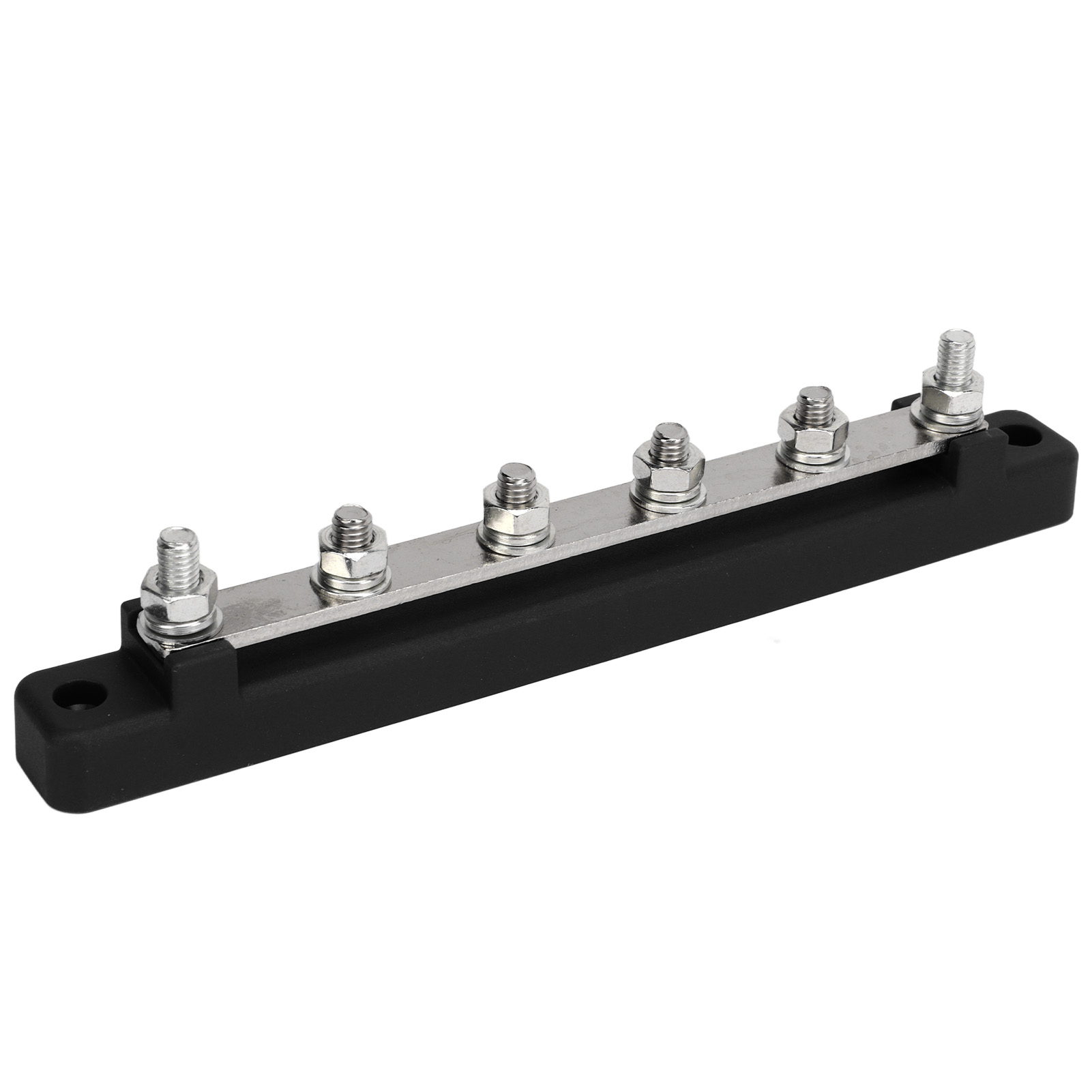 6-poliger M6-schraubverteilerblock, Dc 12v–48v 150a Sammelschiene, Für Autos Und Boote, Schwarz
