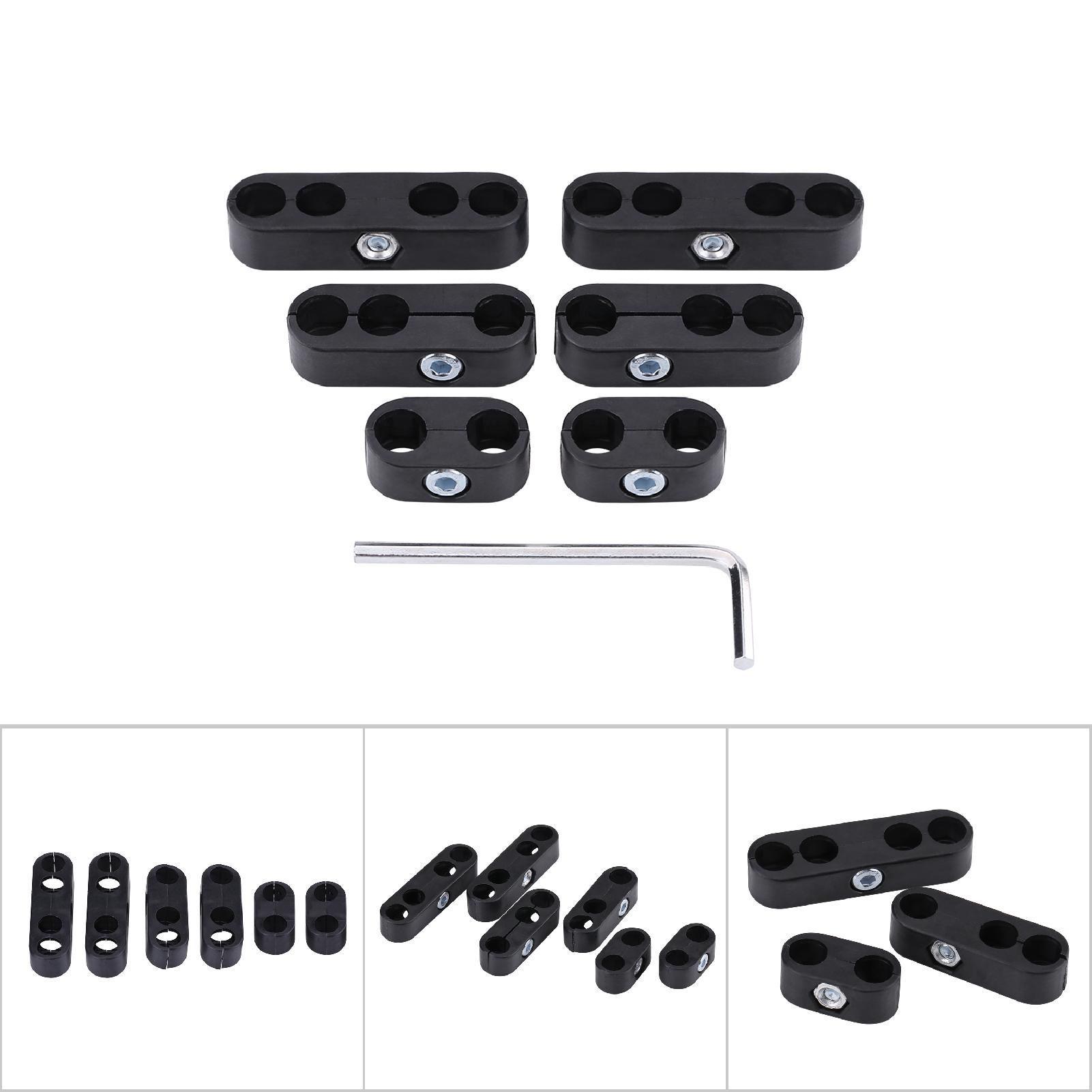 7-mm- Und 8-mm-zündkerzenkabel-separatoren, -organizer Und -kabelbäume Für Chevy, Ford Und Mopar, Schwarz, Befestigungsset
