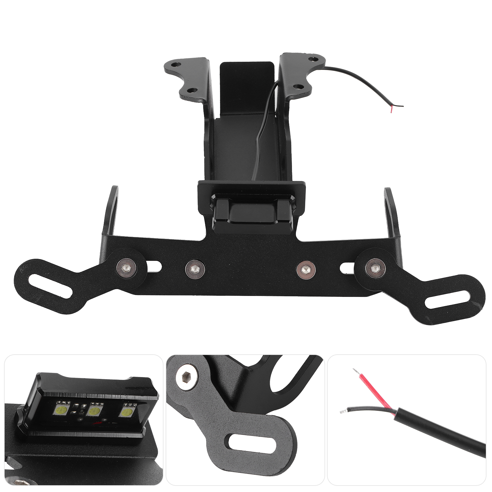 Kennzeichenhalterung Mit Led-beleuchtung, Kompatibel Mit Yamaha Mt-07 Tracer, Mt/fz-09, Mt/fz-10 (2014–2020), Schwarzes Heckfender-eliminator-kit, Integrierte Beleuchtung, Einfache Montage