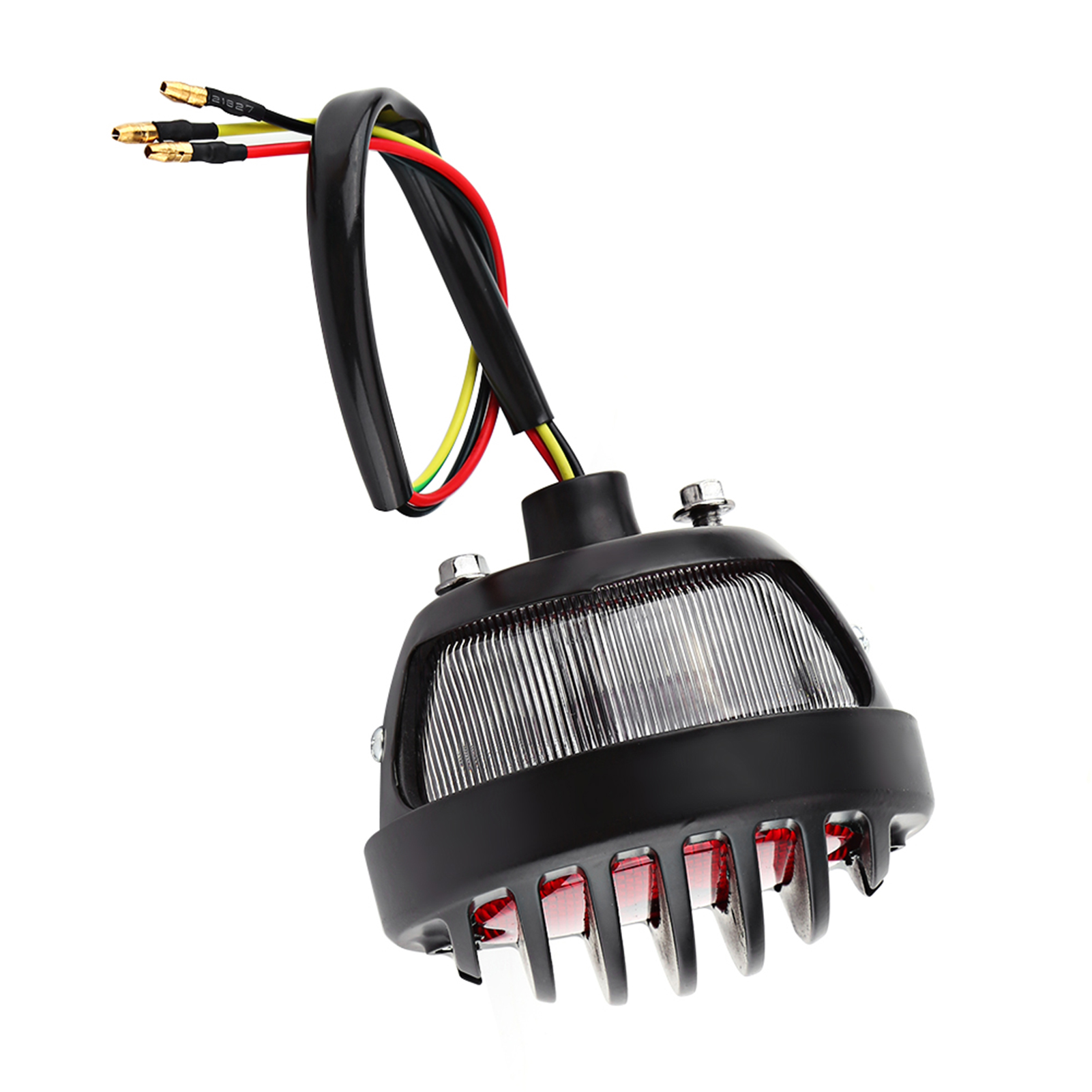 Runde Schwarze Motorradbremsleuchte Für Chopper, Bobber, Roller Und Quad, Universelle Led-rückleuchte, Bremslicht, Robustes Ersatzteil.