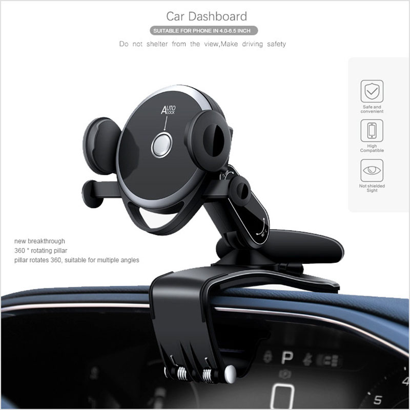 Autotelefonhalterung Für Armaturenbrett, Parknummernschild, Automatische Klemme, 360°-drehung, Freisprechfunktion, Universell, Robust.