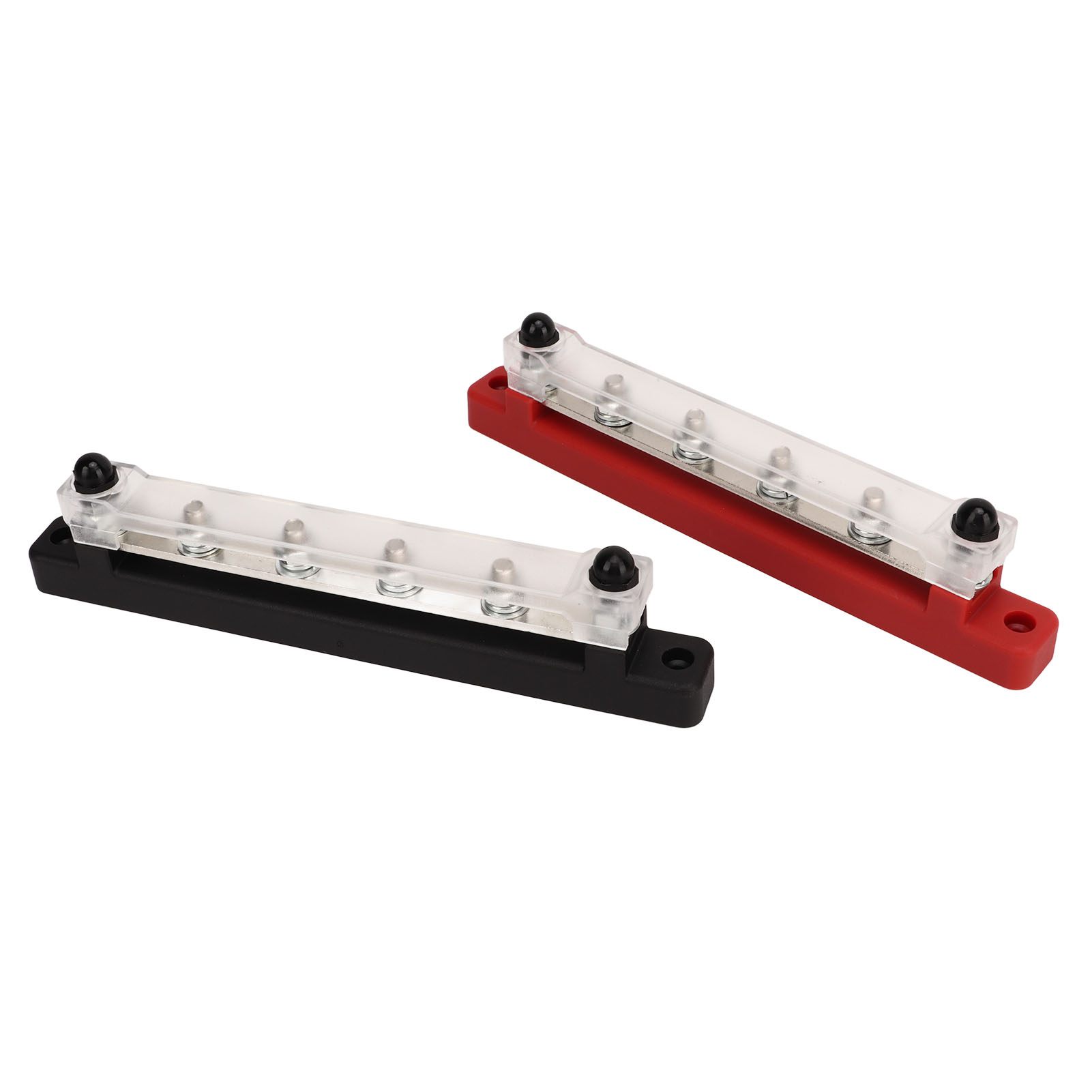 Set Mit 2 Roten Und Schwarzen 150-a-m6-sammelschienen (12–48 V), 6 Anschlüsse, Für Elektrische Systeme In Wohnmobilen, Autos, Booten Und Yachten