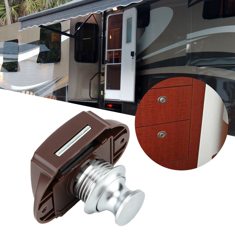 Schlüsselloses Sicherheitsschloss Für Wohnmobil- Und Bootsschränke, Schubladenverriegelung, Druckknopf-möbelschloss, 2er-pack, Edelstahl, Schwarz