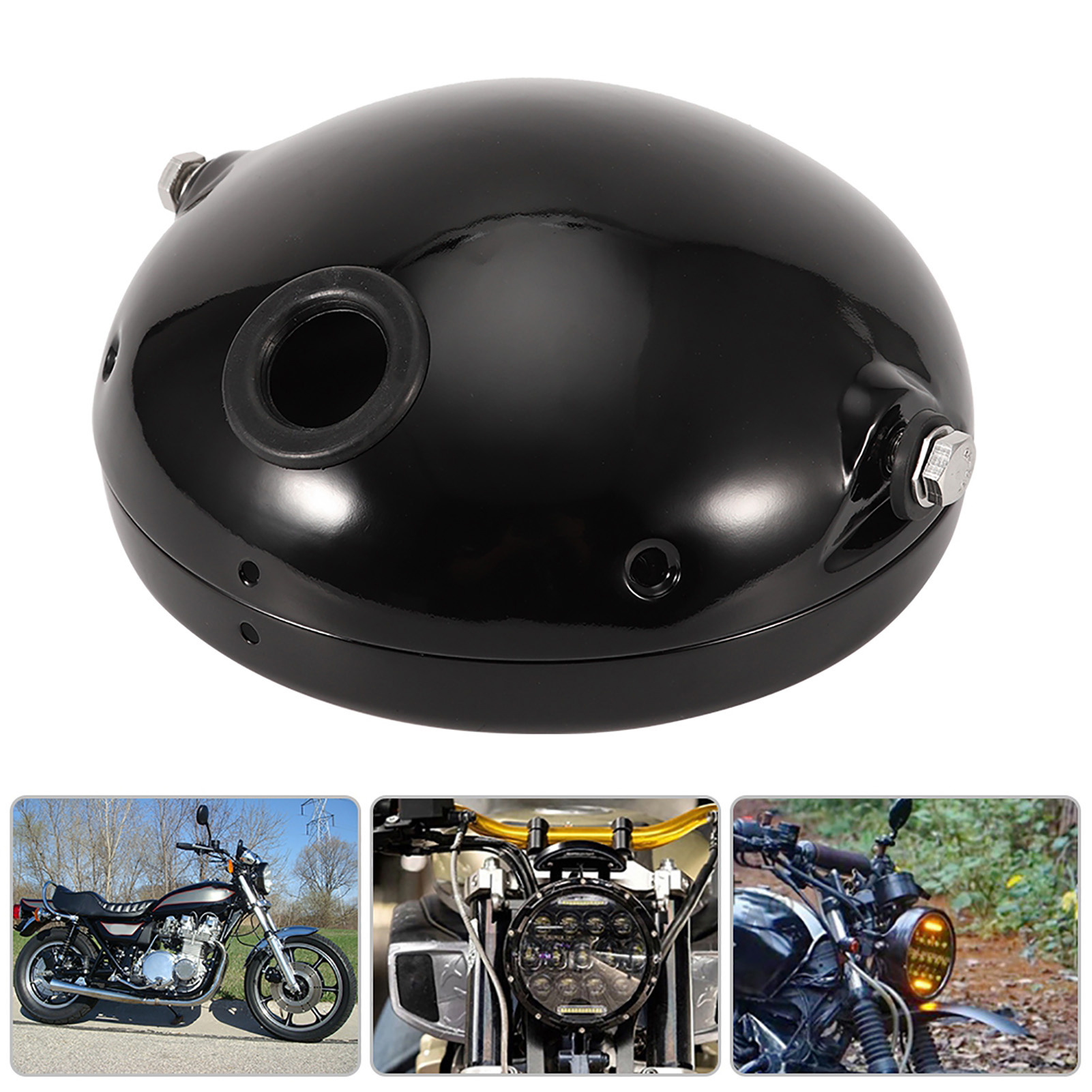 7-zoll-led-scheinwerfer Für Custom-motorräder, Schwarzes Eisengehäuse, Frontscheinwerferoptik, Wasserdicht, Harley-kompatibel