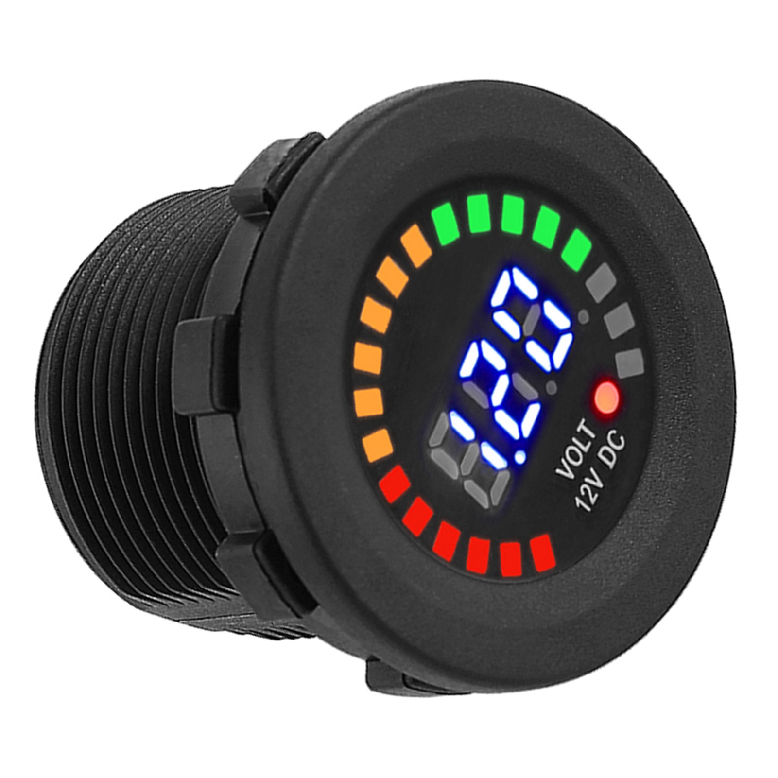 12v Led-digitalvoltmeter Für Motorräder Und Autos, Wasserdichtes Schwarzes Spannungsmessgerät, Digitalanzeige, Batterievoltmeter, Universelles Spannungsmessgerät