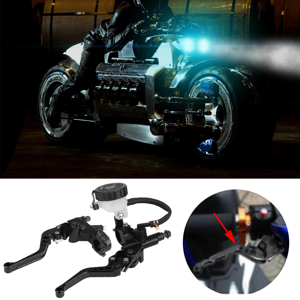 Universeller 22-mm-brems- Und Kupplungshebel Für Hauptbremszylinder, Schwarzes Motorrad-ausgleichsbehälter-set, Kompatibel Mit 7/8-zoll-bedienelementen