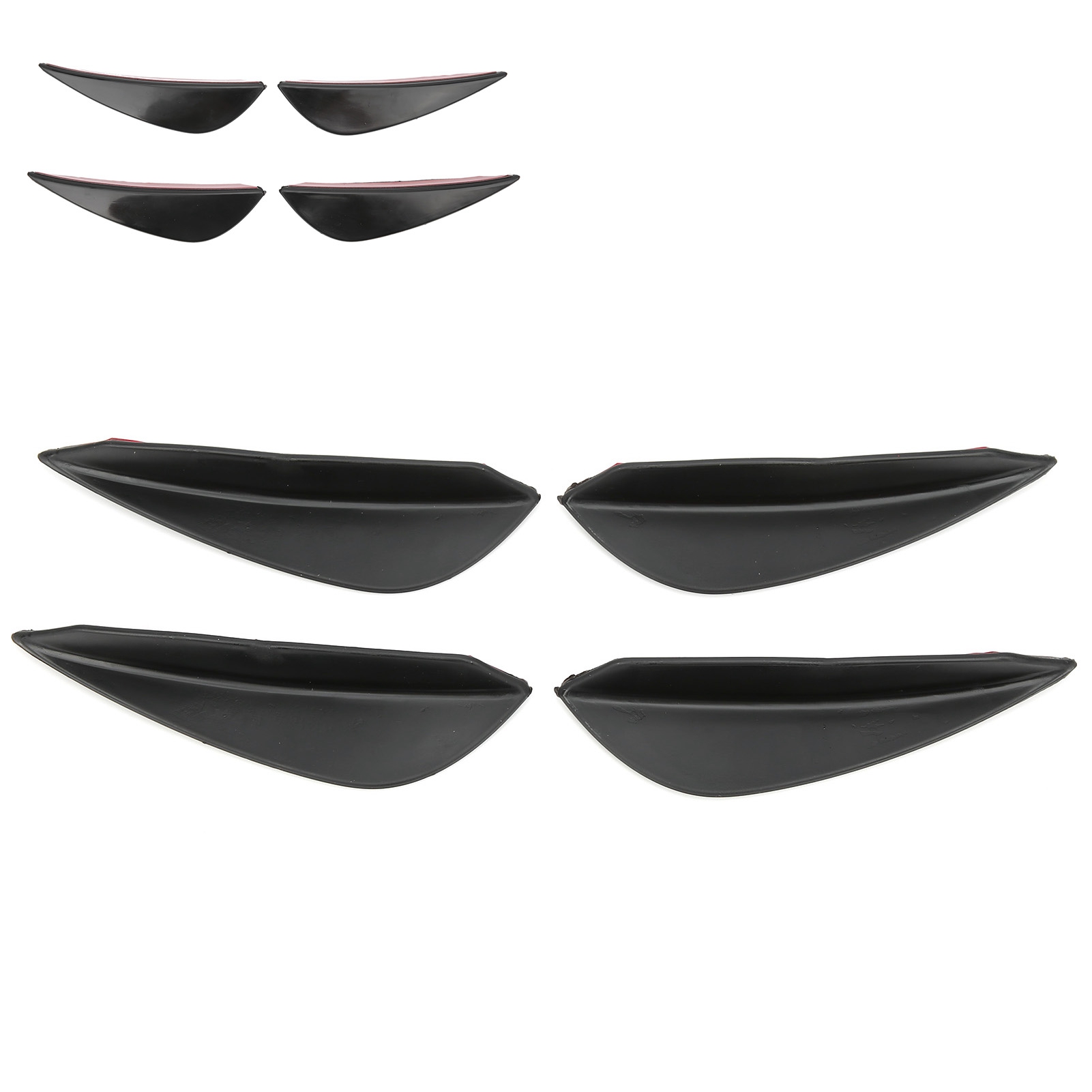 4-lippen-universal-frontstoßstangen-diffusor-spoilerflügel, Glänzend Schwarz, Selbstklebend, Pvc-auto-kit