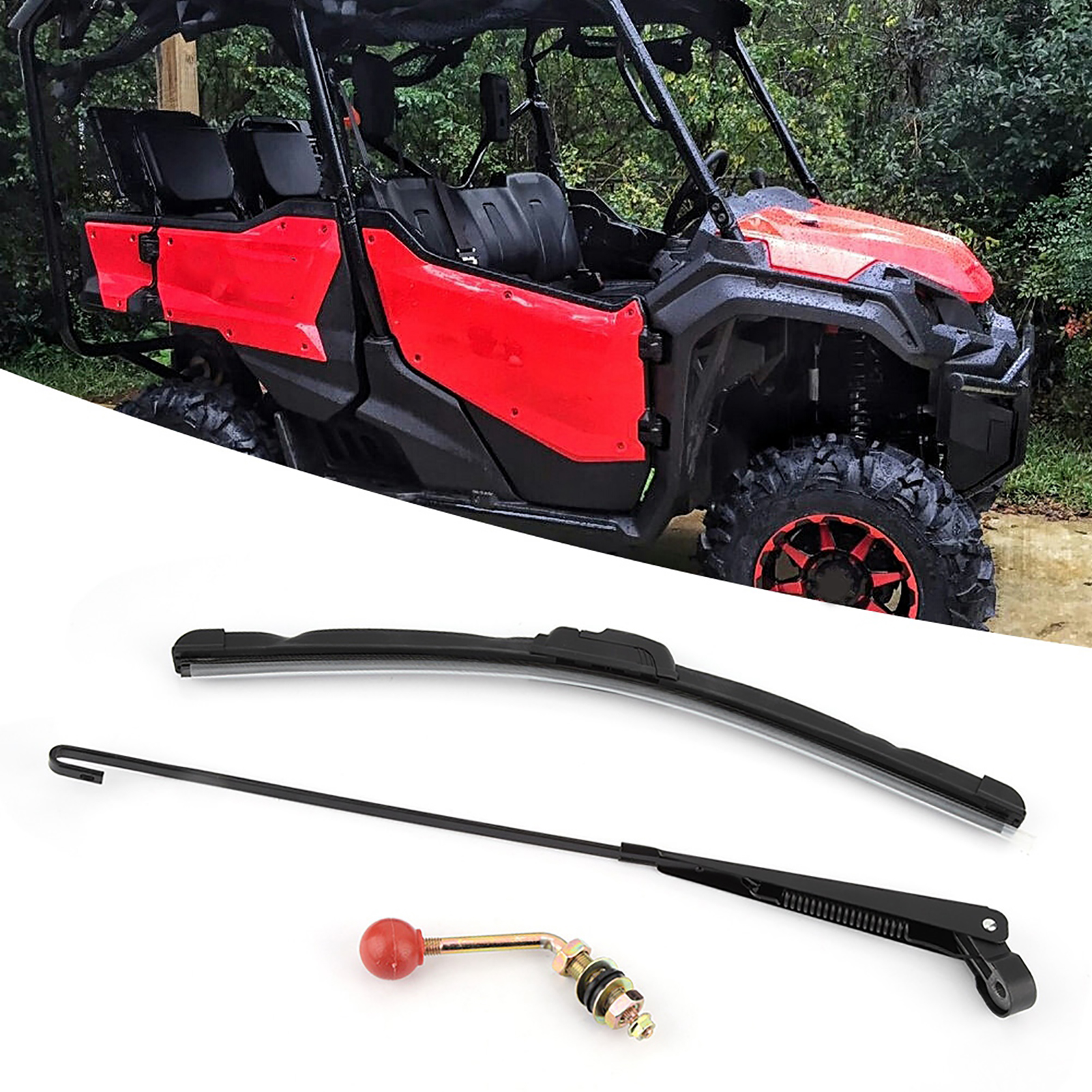 Universeller Scheibenwischersatz Für Utvs, Manueller Bedienarm, Kompatibles Ersatzteil, Robuster Stahl, Schwarz, Standardgröße