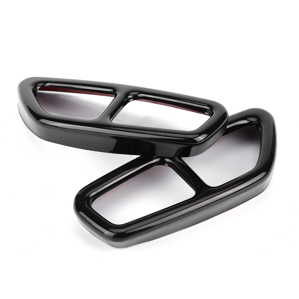 2 Schwarze Edelstahl-auspuffblenden Für Bmw 5er G30 (2017–2018), Verchromte Stahl-rohrblenden, Doppelauspuff-set