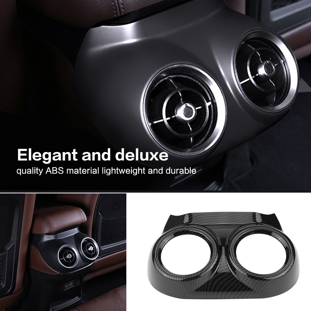 Blendrahmen Für Die Auslässe Der Klimaanlage Hinten Für Alfa Romeo Stelvio, Innenraumschutz, Schwarzes Abs, 2er-set