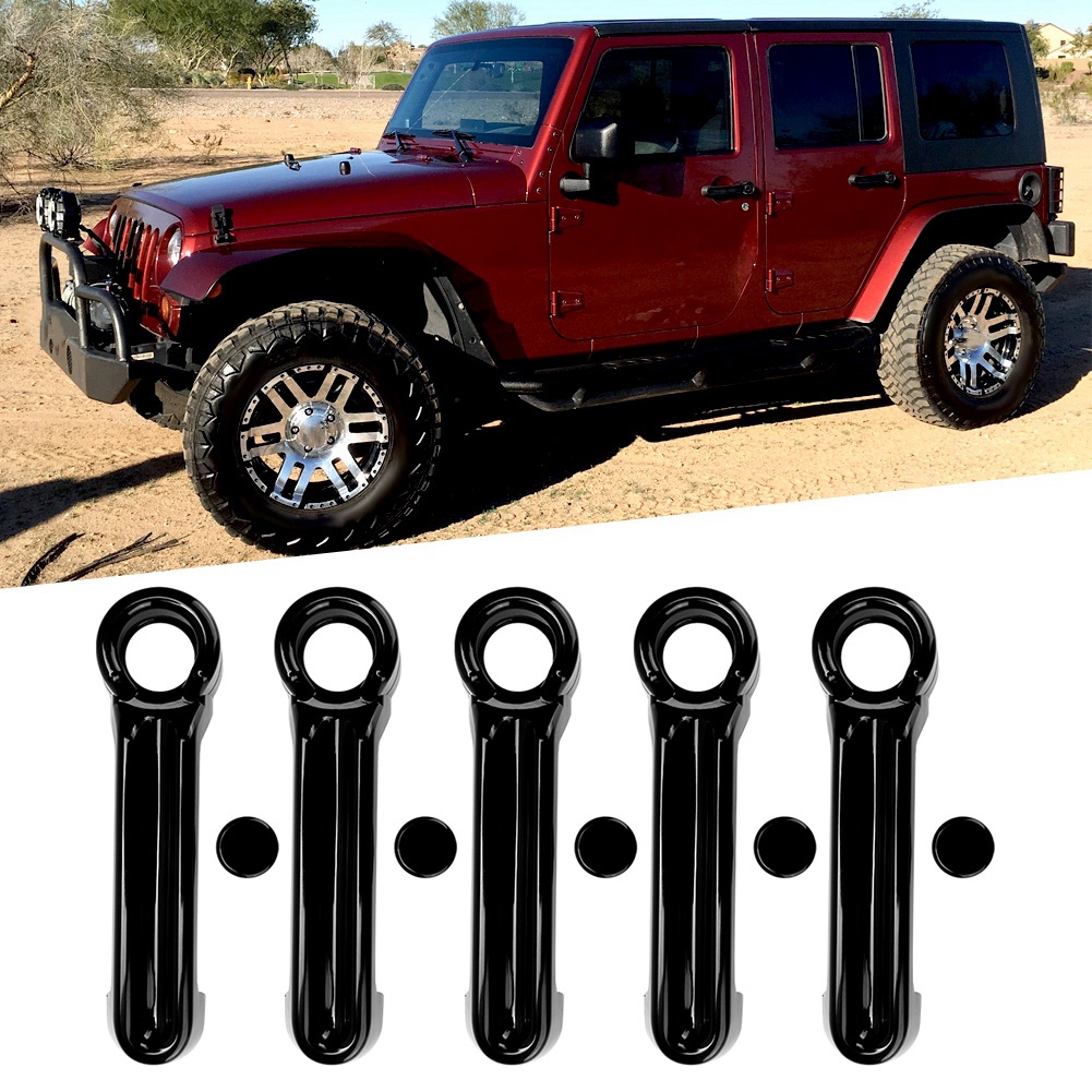10 Stück Abs-türgriffabdeckungen Für Jeep Wrangler Jk (07-17), Schwarz
