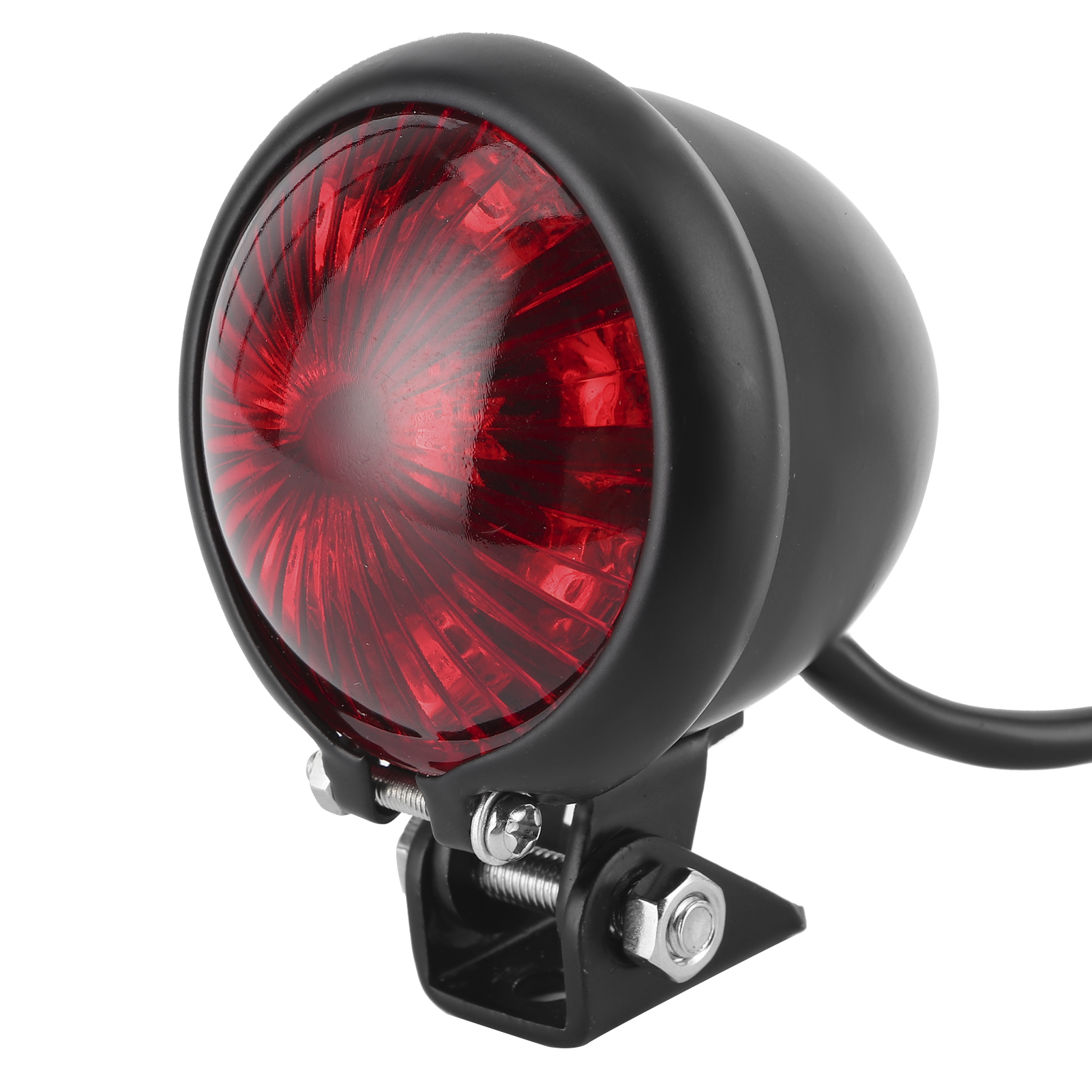 Universelle 12v-led-rückleuchte Mit Blinklicht Für Motorräder, Schwarz Mit Roter Linse, Inklusive Befestigungsstange Und Schrauben