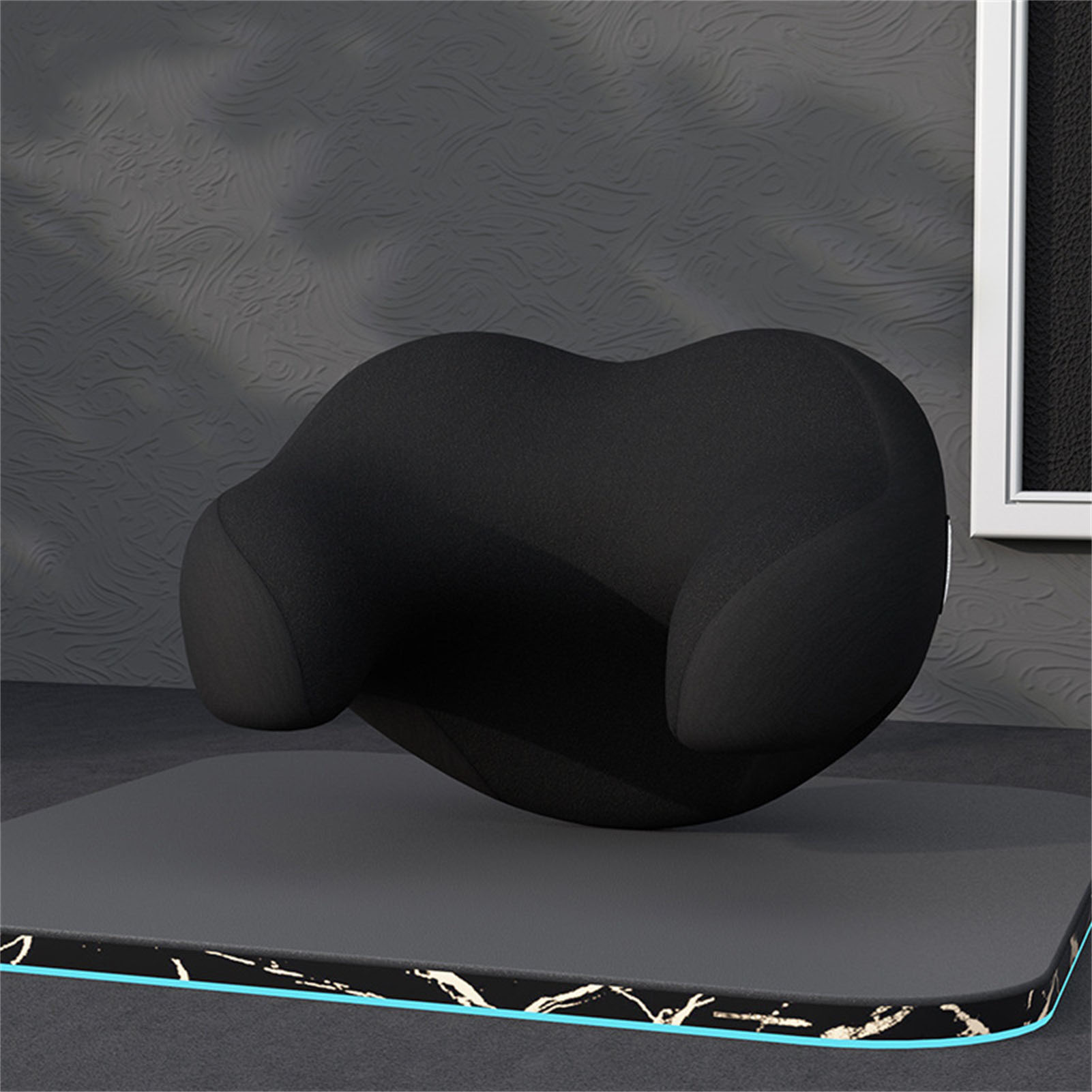 Auto-kopfstütze Aus Memory-schaum, U-förmiges Nackenkissen Fürs Auto, Mattschwarz, Ergonomische Nackenstütze.