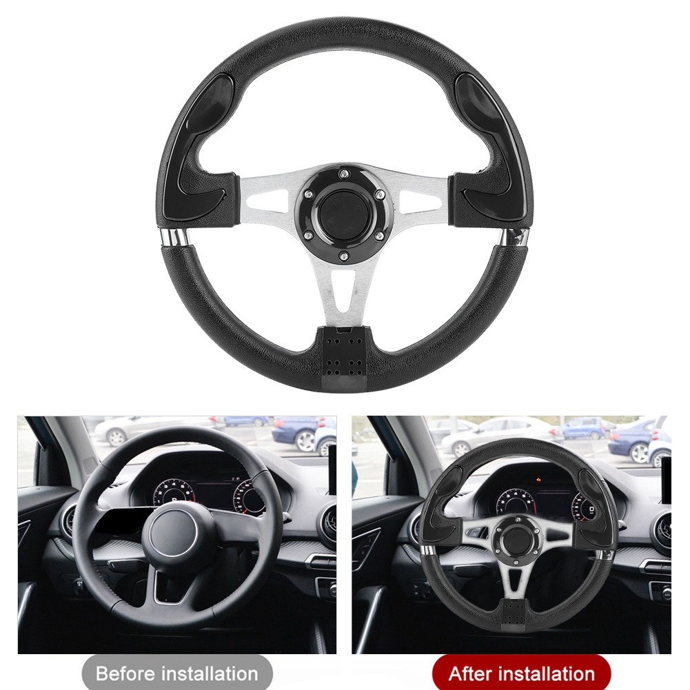 320 Mm / 12,5 Zoll Sportlenkrad Mit Hupenknopf, Universell, Für Auto-tuning, Schwarz