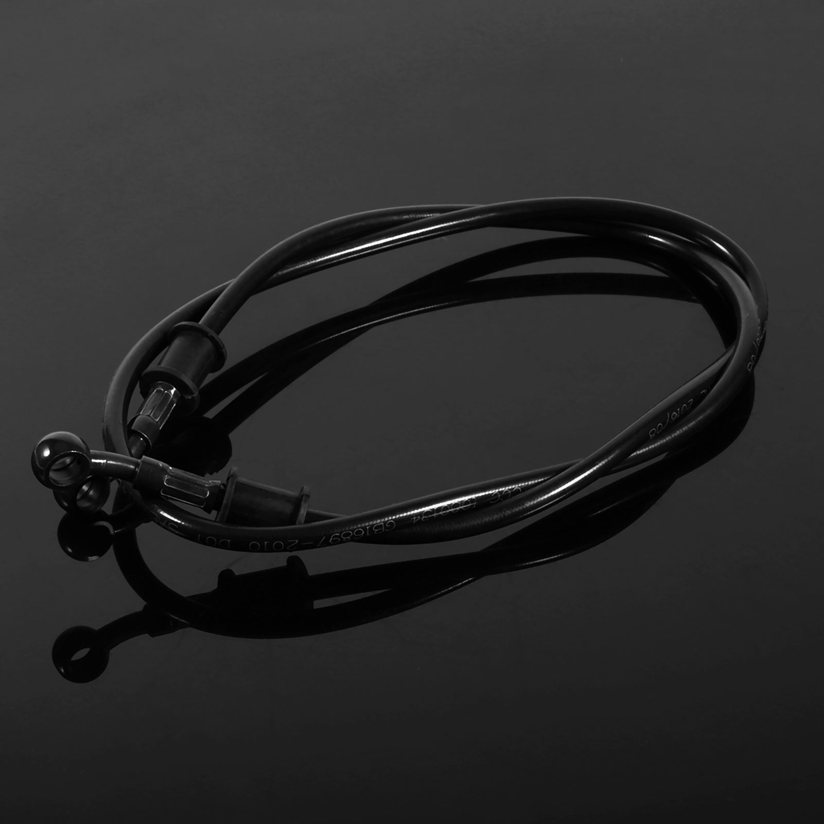 Flexible 60 Cm Lange, Umflochtene Stahlbrems- Und Kupplungsleitung Für Motorräder, Schwarzer Ölschlauch, Robustes Hydraulikkabelset
