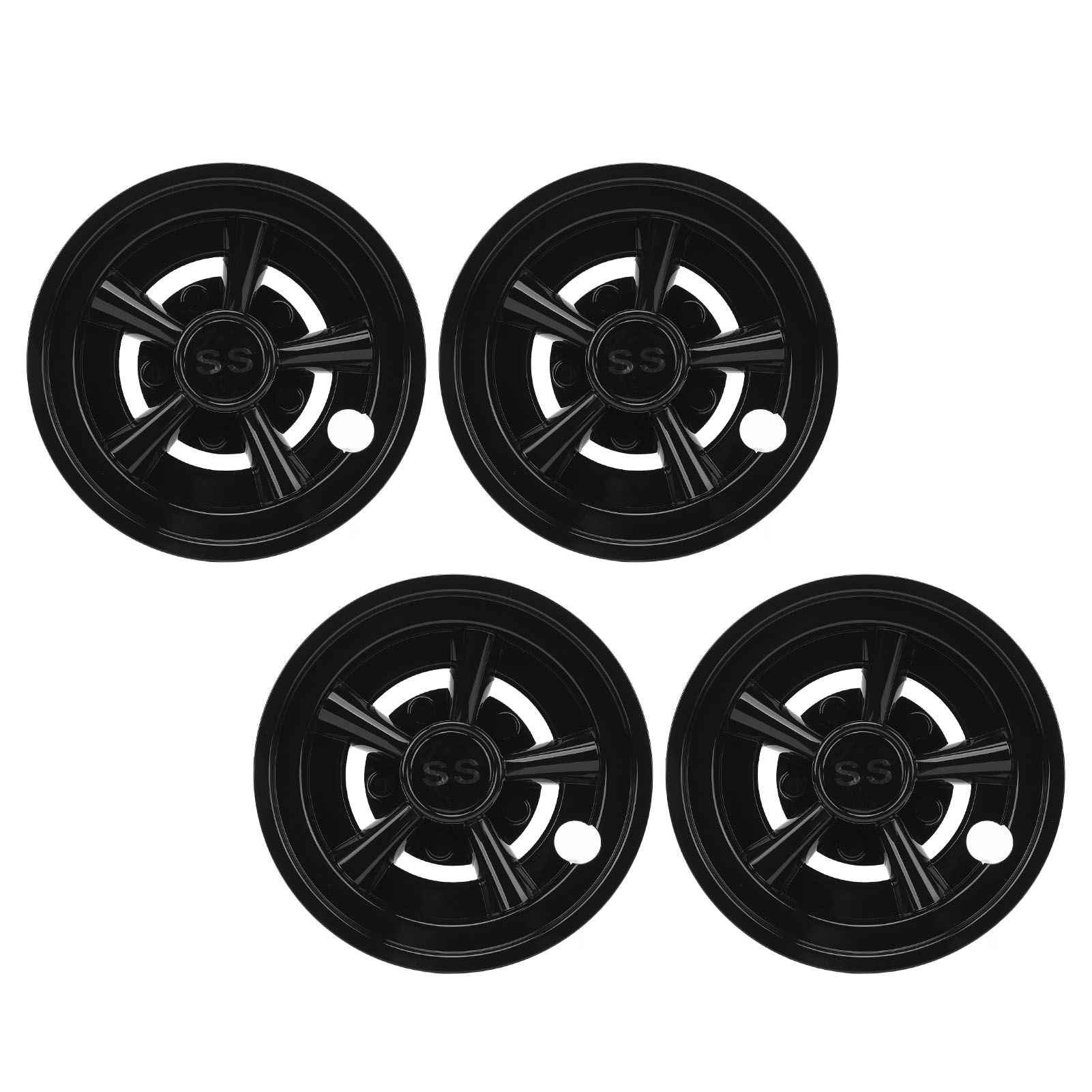 4 Radnaben Für Golftrolleys, 20 Cm, Glänzend Schwarz, Windbeständig, Ersatzradkappen Für Ez-go