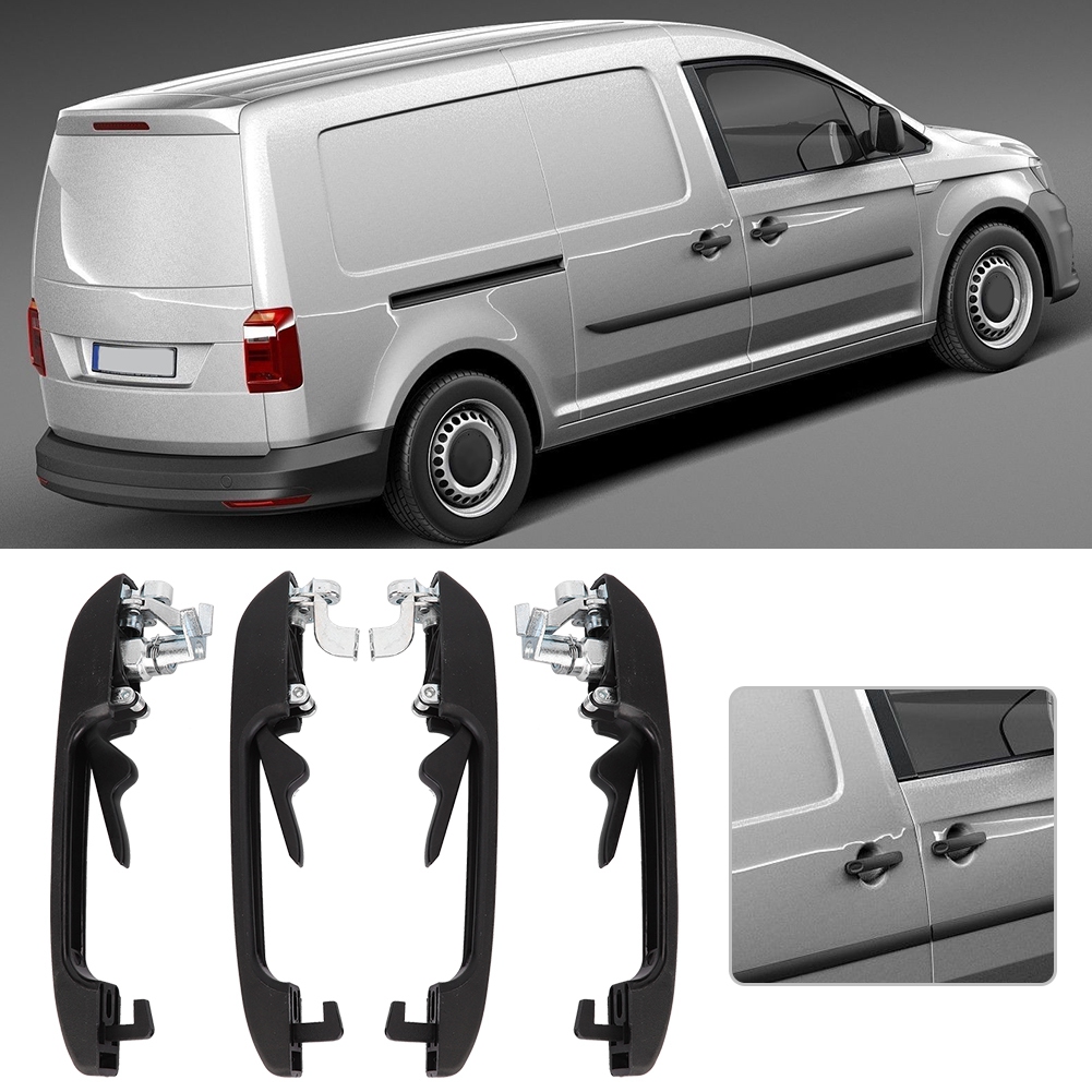 4 Außentürgriffe (vorne, Hinten, Links, Rechts) Mit Schlüsseln Für Golf 1 Und 2, Kompatibel Mit Vw, Schwarz, Einfache Montage