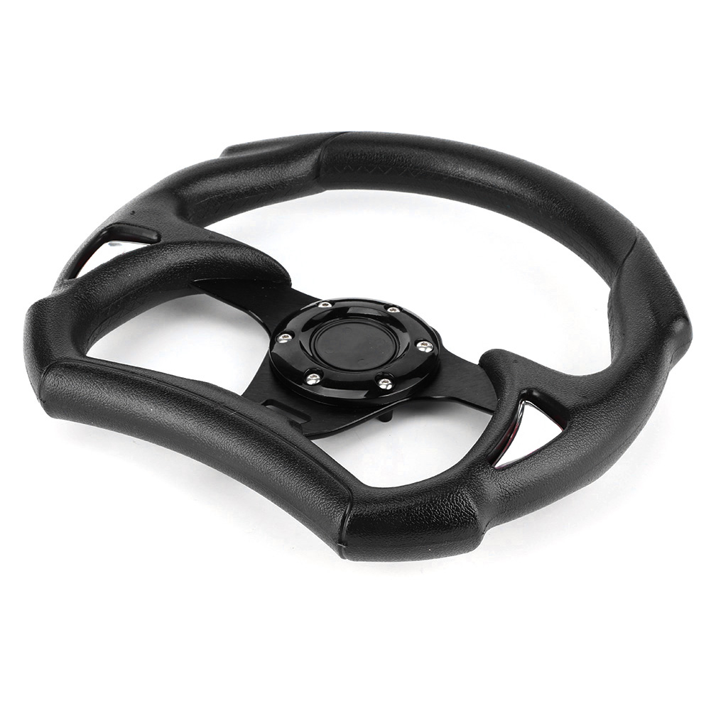 320 Mm / 12,5 Zoll Sportlenkrad Mit Hupenknopf, Schwarzes Pvc, Universelles Modifikationsteil