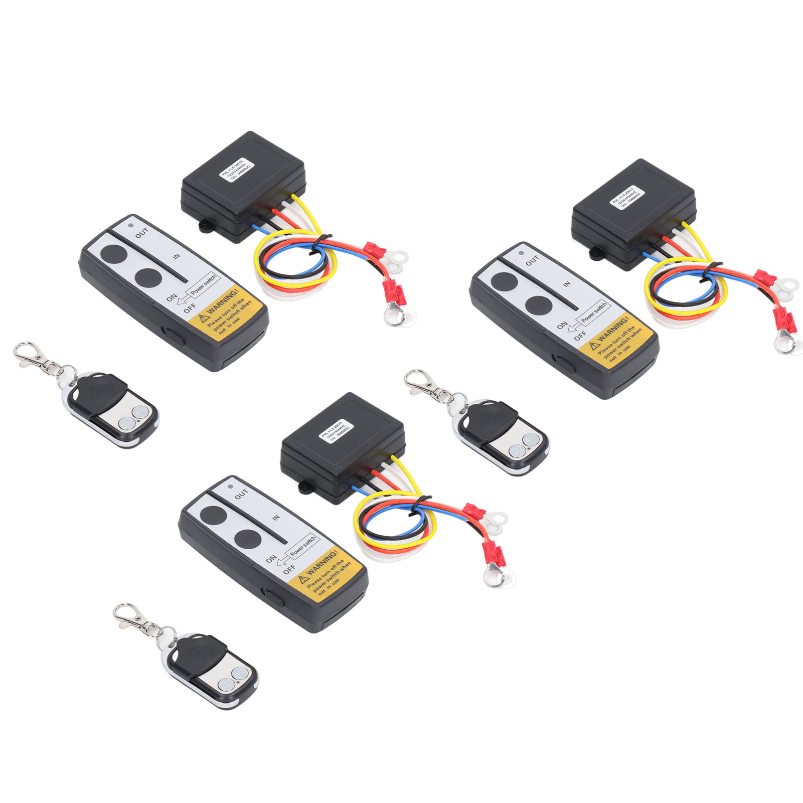 Universelle Drahtlose Fernbedienung Für Elektrische Seilwinden – Set Mit 3 Empfängern Und 3 Tasten, Kompatible Fernbedienung, 12v Seilwinden-fernbedienungsset, Praktisches Zubehör.