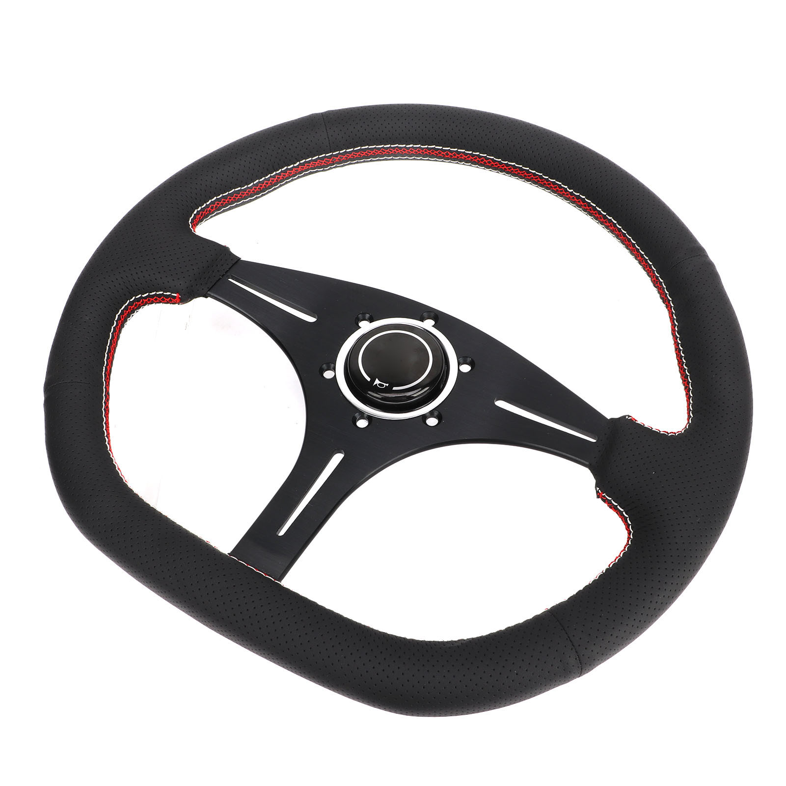 D-type 14-zoll-lenkrad Aus Echtem Leder, 6-loch, Verbessertes Fahrgefühl, Universell Passend Für Autos, Verstärkter Griff