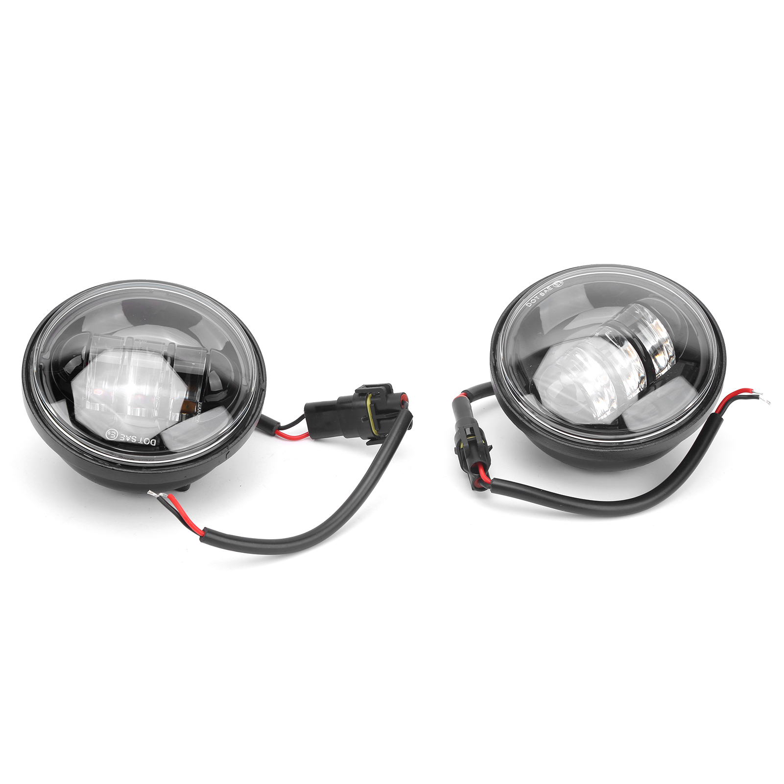 Universelles Led-nebelscheinwerfer-set Für Motorräder (2 Leuchten), 4,5-zoll-zusatzseitenleuchten, 60 W, 6500 K, Wasserdicht, Schwarzer Reflektor