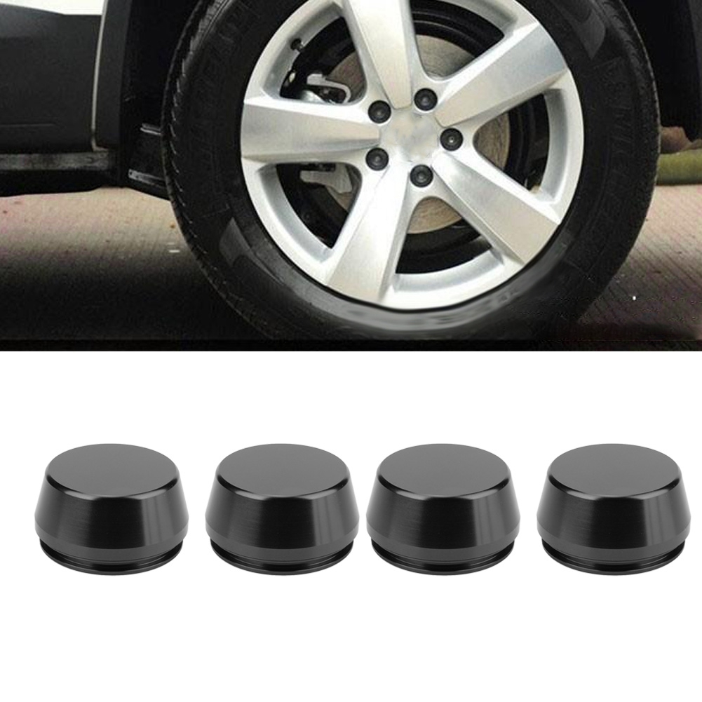 4 Stück 56 Mm / 2,2 Zoll Universal-radkappen, Schwarzes Aluminium, Individuelles Zubehör