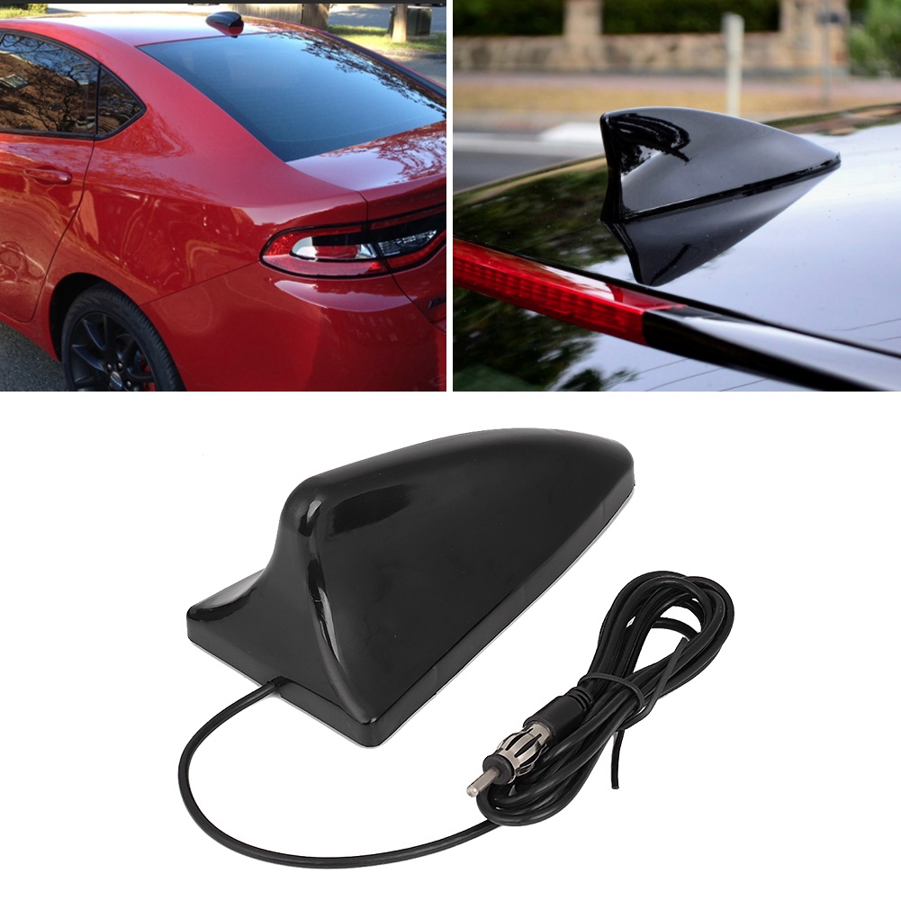 Universelle Haifischflossenantenne Für Autos, Fm-autoradioantenne, 12-v-dachantenne, Verbesserter Empfang, Schwarzes Autozubehör