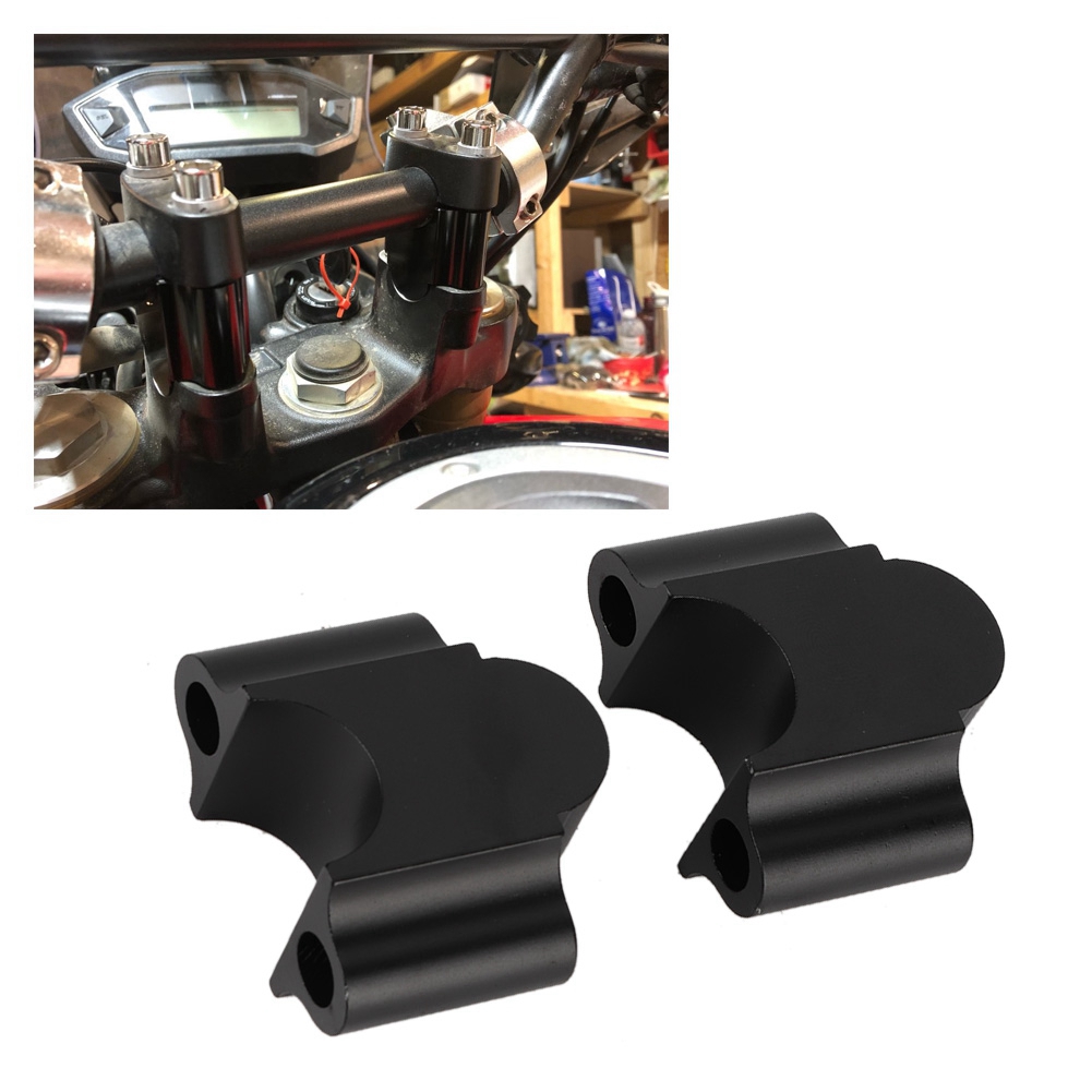 7/8" (22 Mm) Motorrad-lenkererhöhungshalterung Aus Aluminiumlegierung, Schwarzes Motorrad-lenkererhöhungsset