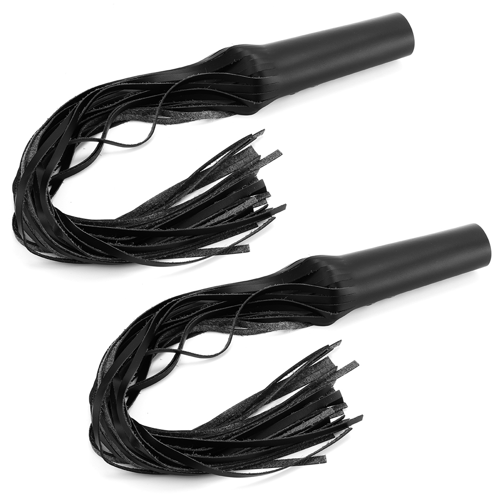 2 Schwarze Pu-ledergriffe Mit Fransen Für 1-zoll-motorradlenker, Zubehör Zur Individuellen Gestaltung, 2-teiliges Set