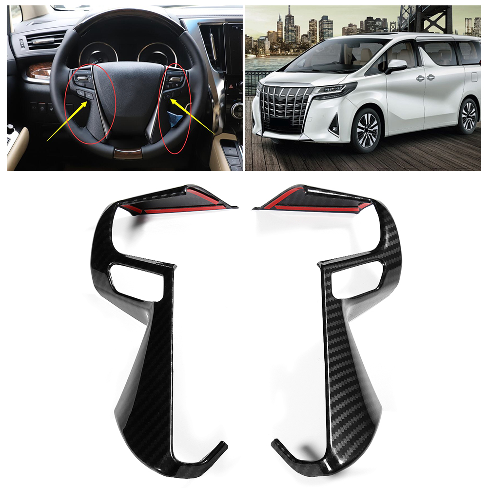 2 Dekorative Lenkradblenden Für Toyota Alphard Vellfire (2015–2018), Schwarze Kunststoff-abdeckungen, Innenausstattung