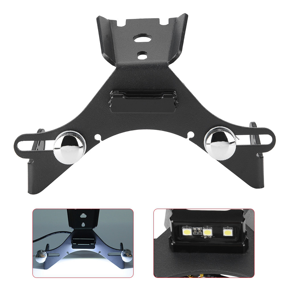 Kennzeichenhalterung Für Yamaha R1 (2015–2018), Kotflügeldämpfer Mit Led-beleuchtung, Universelle Hintere Kennzeichenhalterung, Schwarz, Inklusive Montagesatz