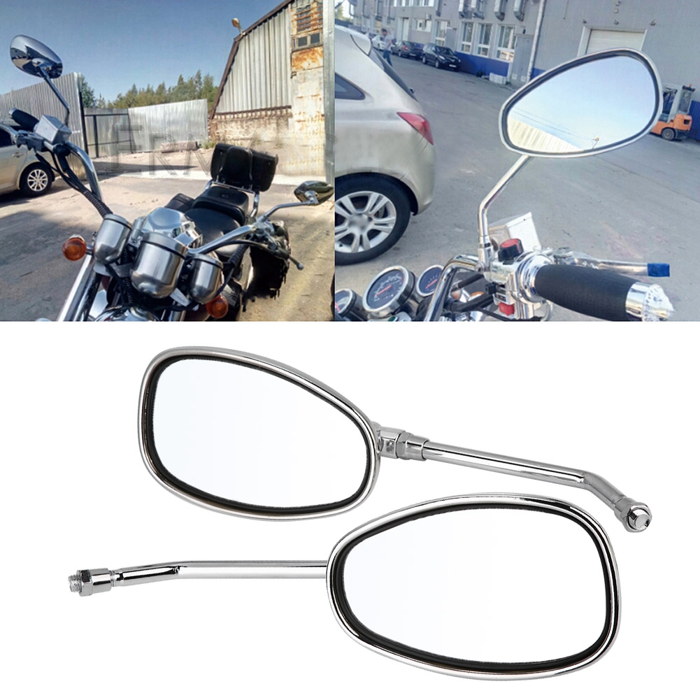 2 Schwarze Retro-motorradspiegel, 2er-set, Links & Rechts Am Lenker, Rückspiegel, 10-mm-gewinde