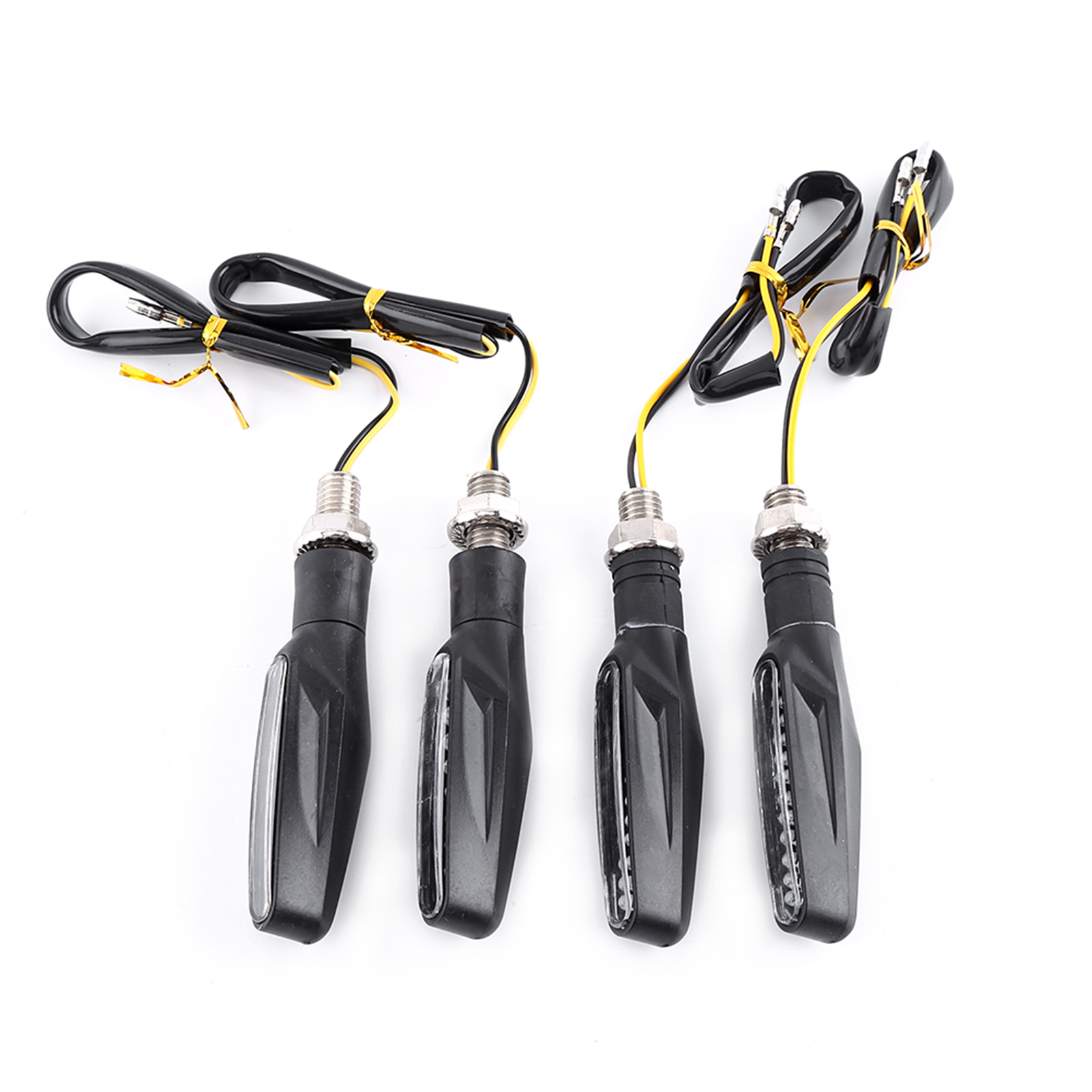 Universelle Motorradblinker, 4 X 12 Schwarze Leds – Gelbe Richtungsanzeigen, Motorrad-signalleuchten