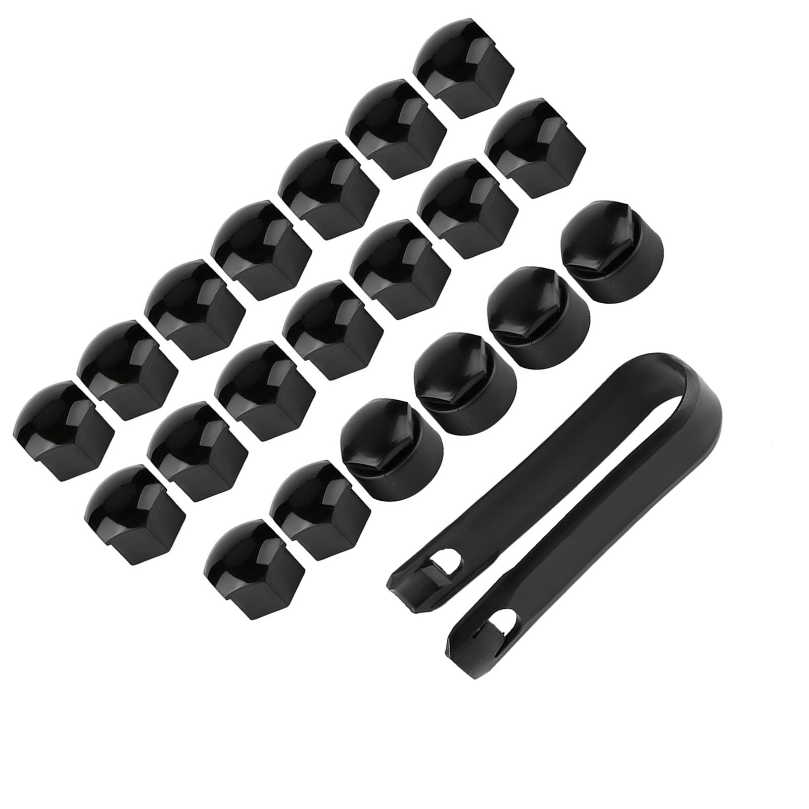 20 Stück 17 Mm Radmuttern-diebstahlsicherungs-abdeckungen, Nabenschutz-schraubkappen, Schwarzes Set