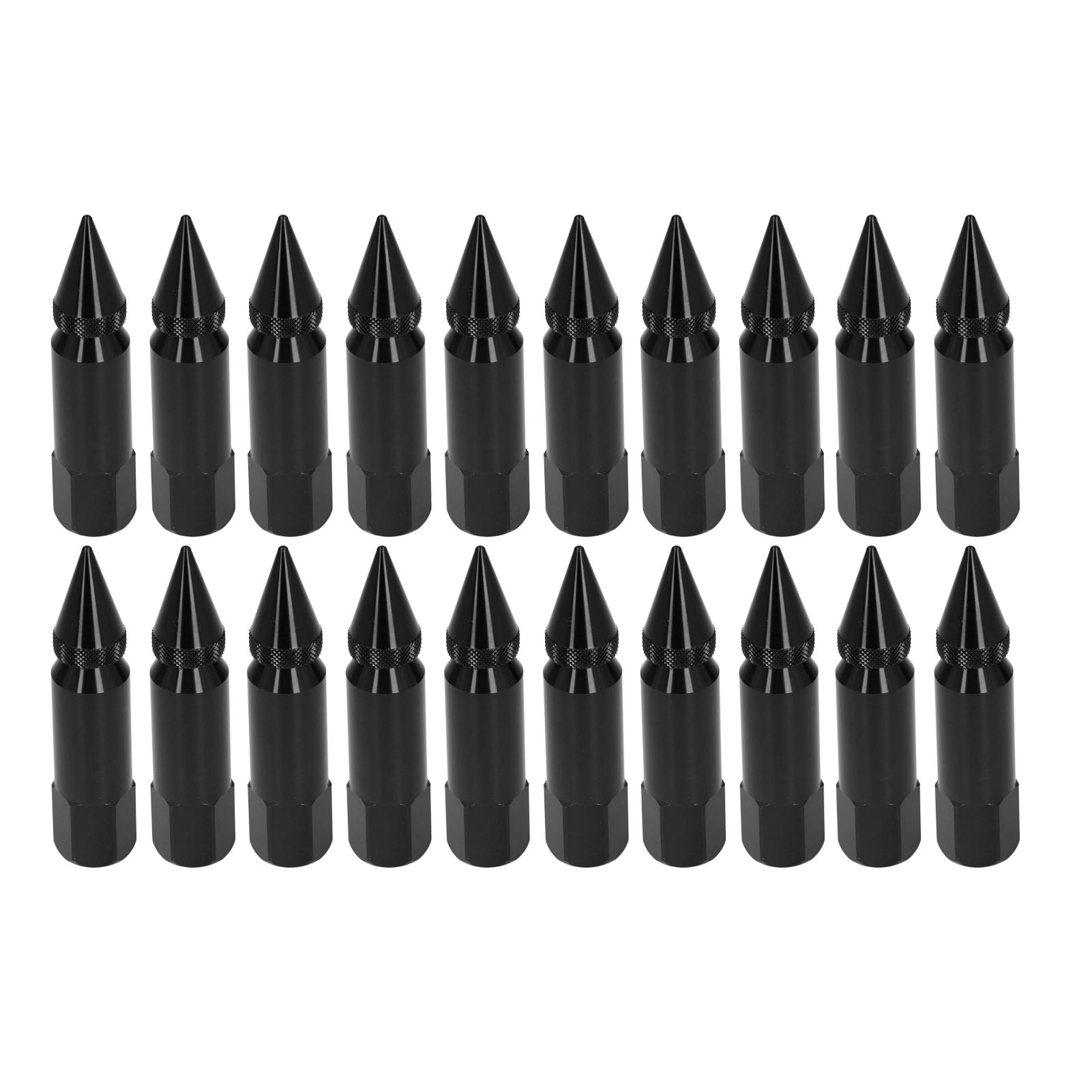 Universal-radmuttern M12x1,5 X 20 Stück, 90-mm-rennfelgen Aus Schwarzer Aluminiumlegierung, Mit Schraubenschlüssel