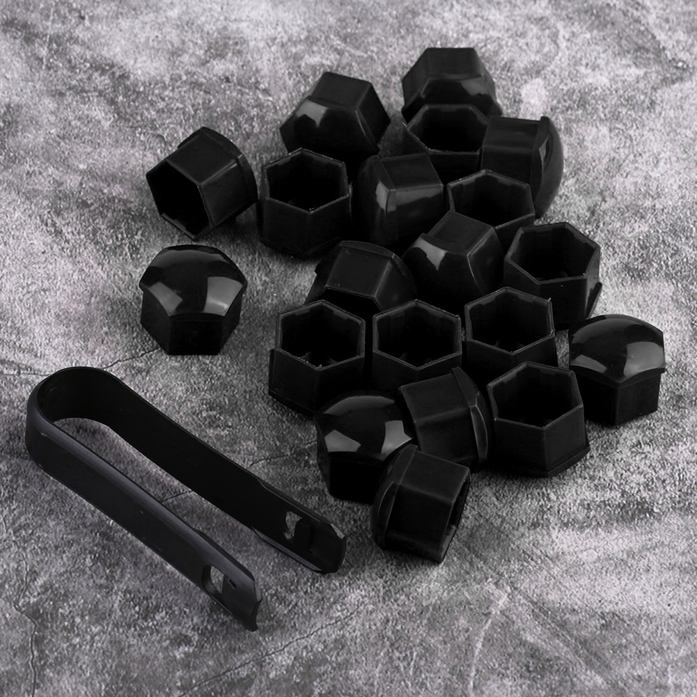 20 Stück 21 Mm Radmuttern/nabenschrauben Mit Diebstahlschutzkappe, Schwarz