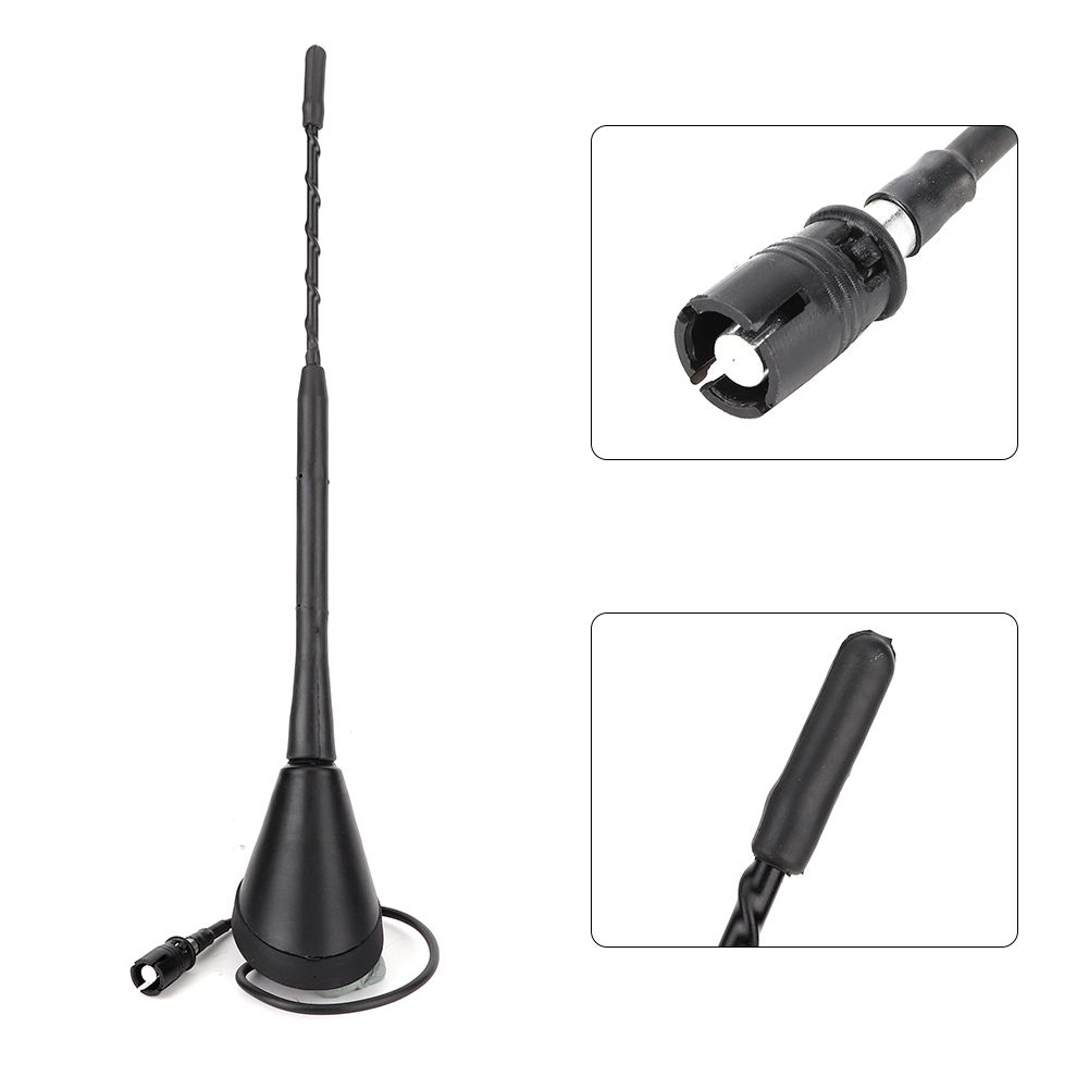 Universelle 9-zoll-autoantenne, Schwarz, Fm/am-spiralantenne Mit Sockel