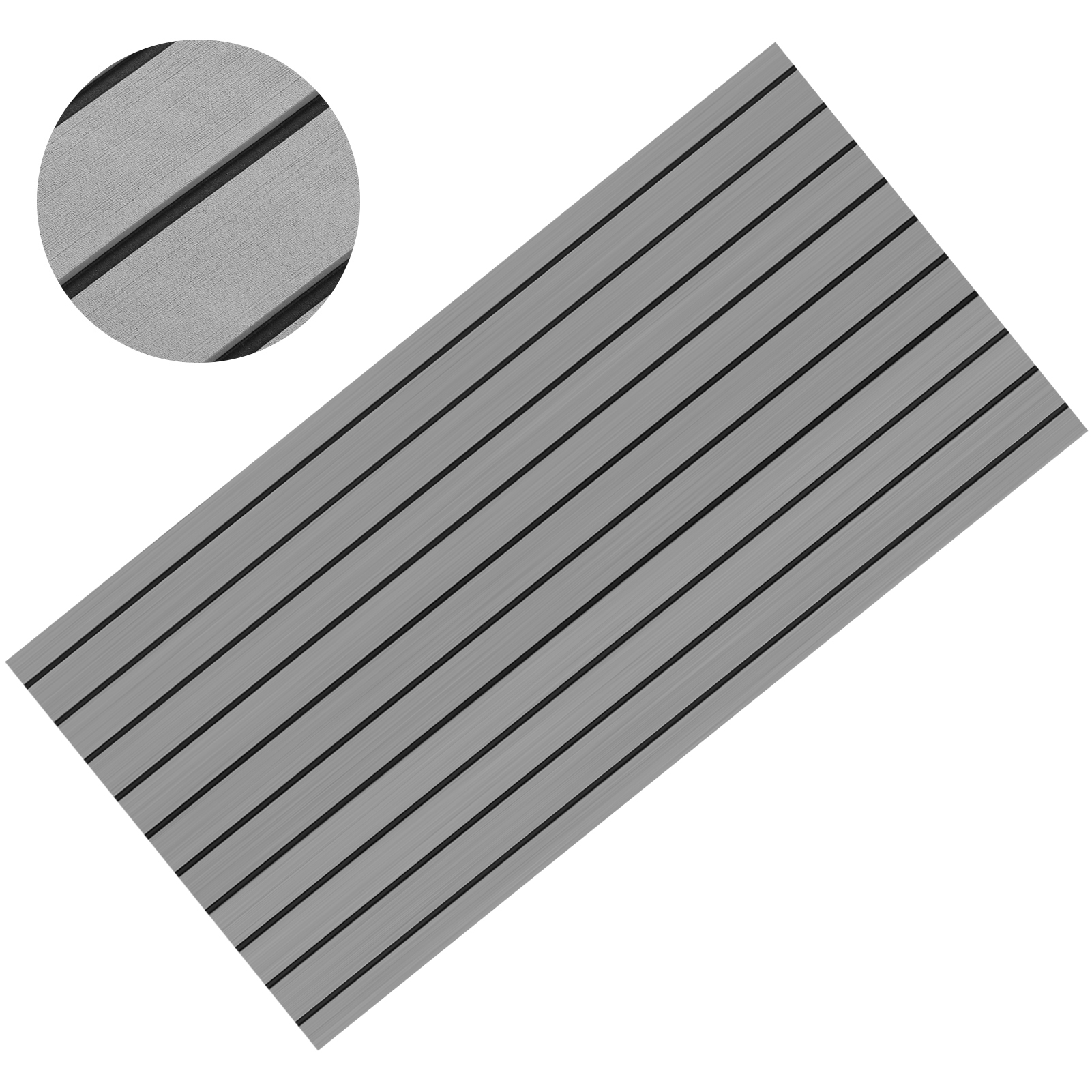 Eva-bootsbodenmatte, Rutschfeste Deckabdeckung, 240 X 60 Cm, Grau/schwarz, Für Wohnmobile