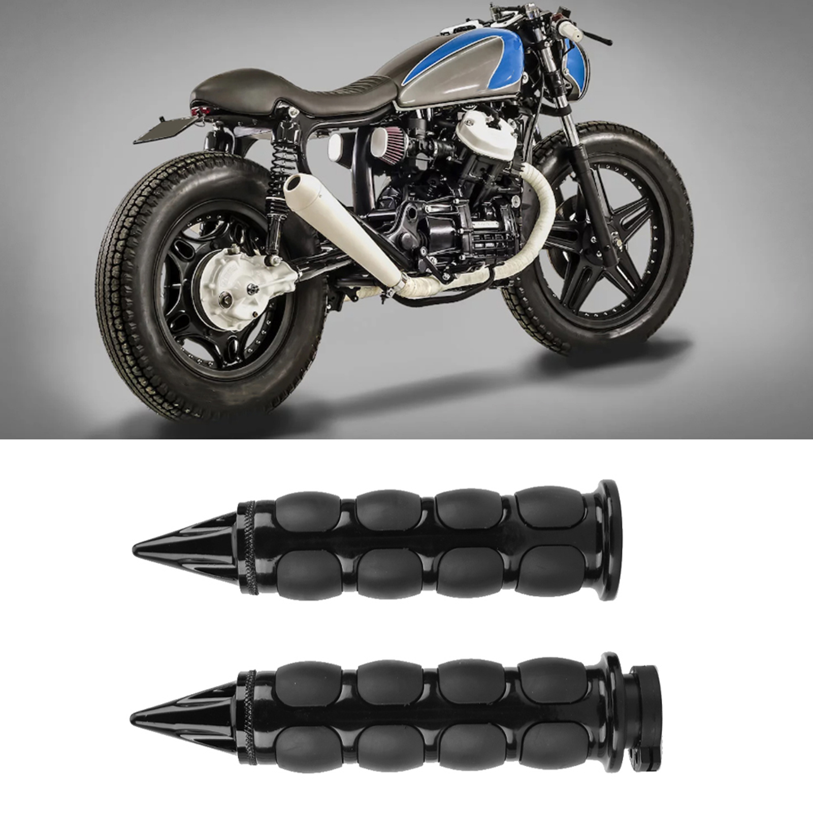 2 Stück 25 Mm (1 Zoll) Motorrad-lenkergriffe, Schwarz, Aluminium, Gummi, Passend Für Yamaha