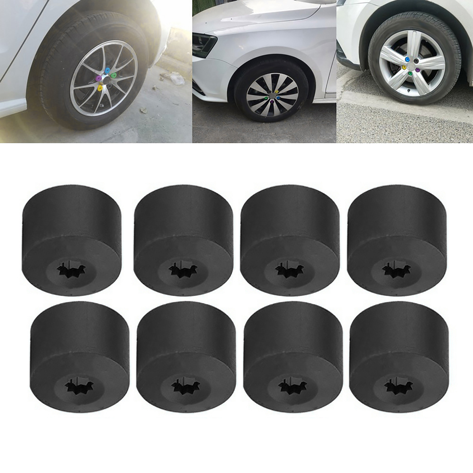 20 Stück 17 Mm Diebstahlsichere Radmuttern-radkappen, Autonabenkappen, Schutzset, Schwarz